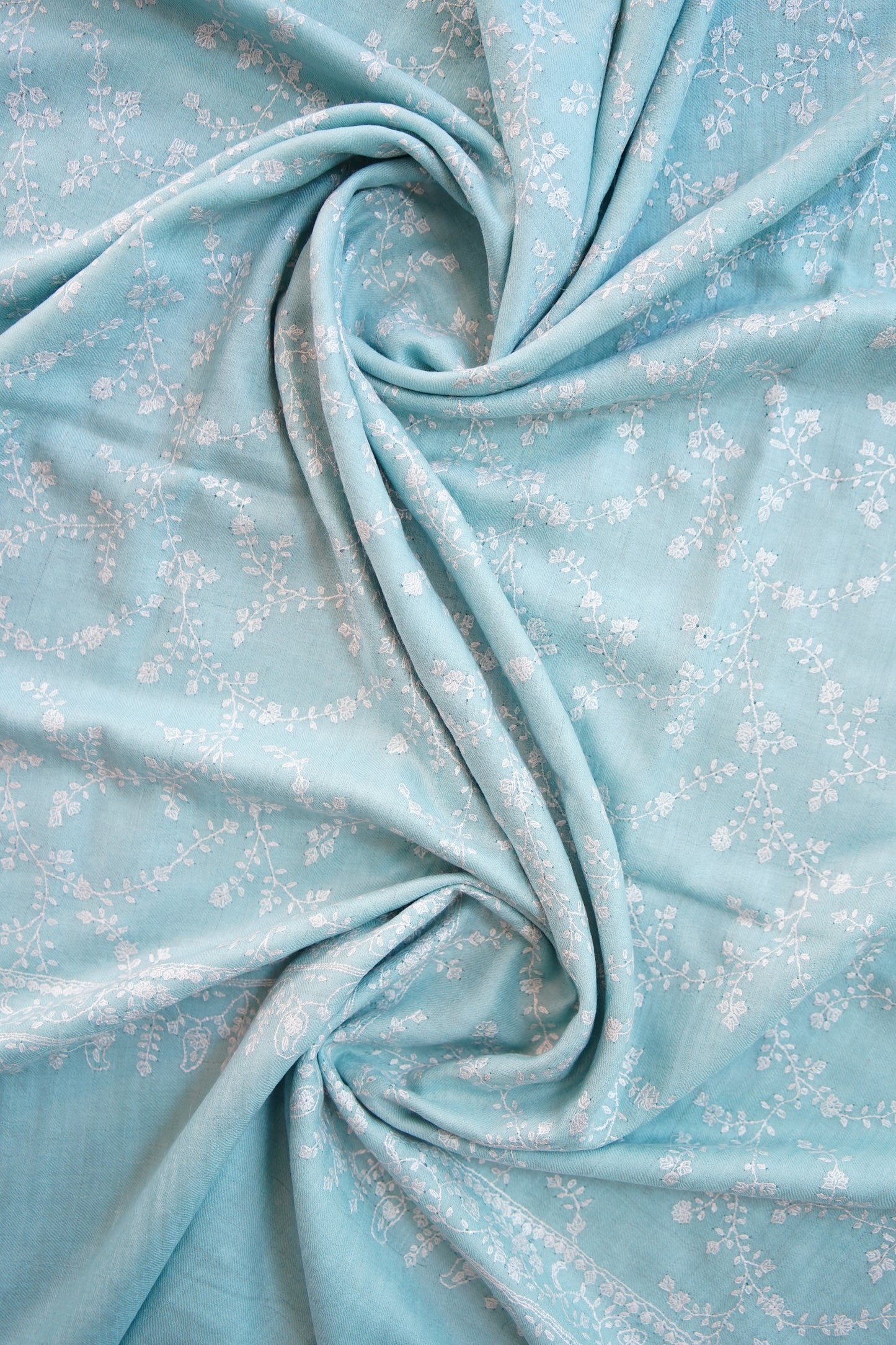baby blue GI jaali embroidery pashmina shawl 0093