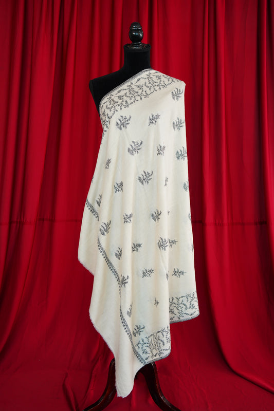 off-white GI butis embroidery pashmina shawl 0094