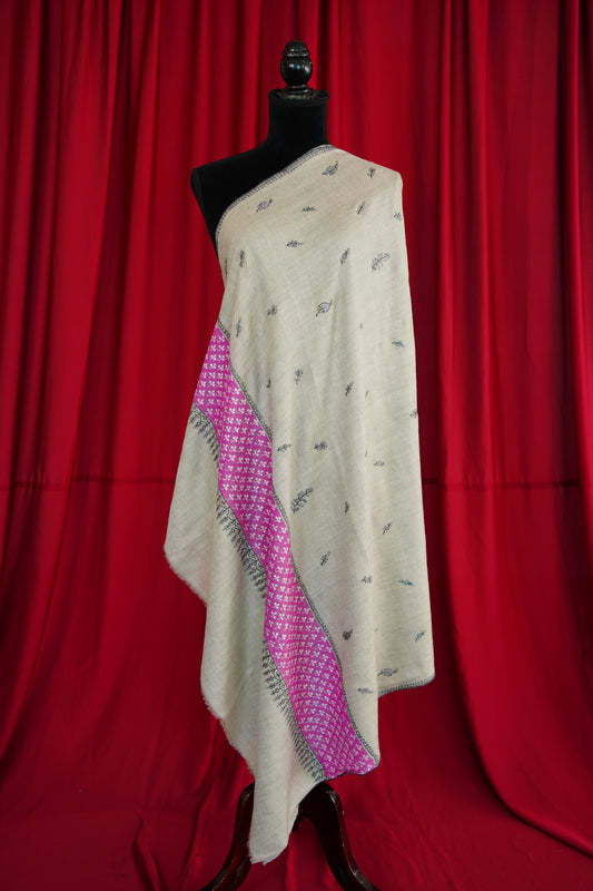 natural GI butis embroidery pashmina shawl 0095