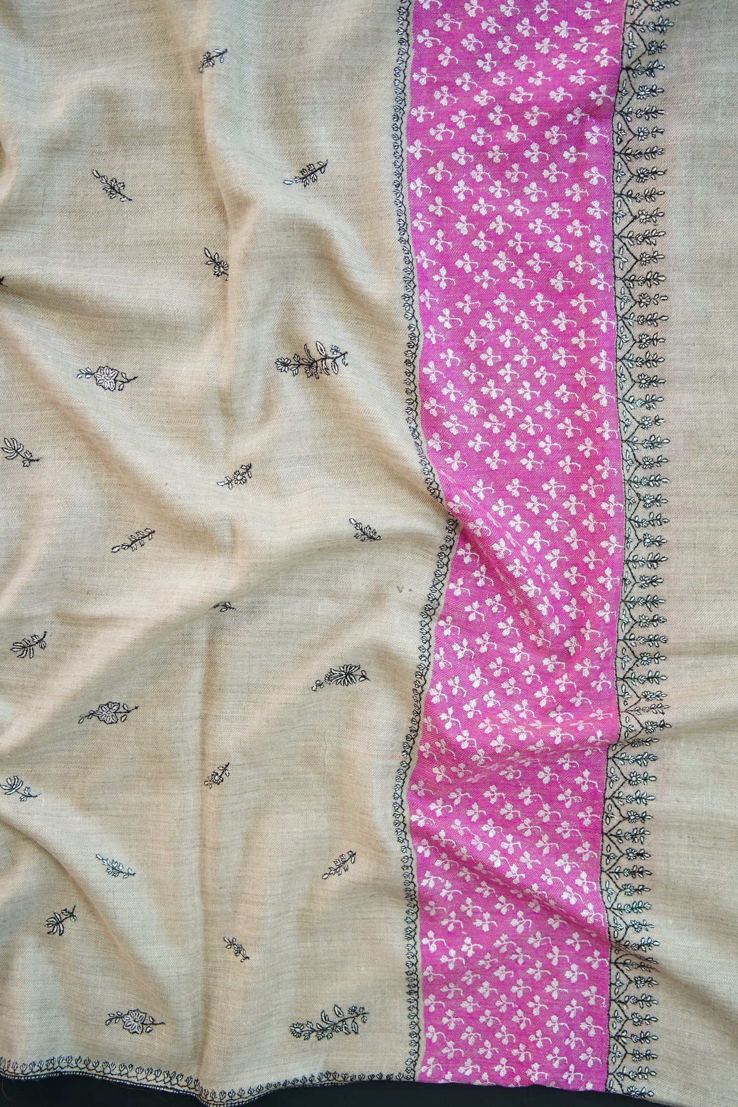 natural GI butis embroidery pashmina shawl 0095
