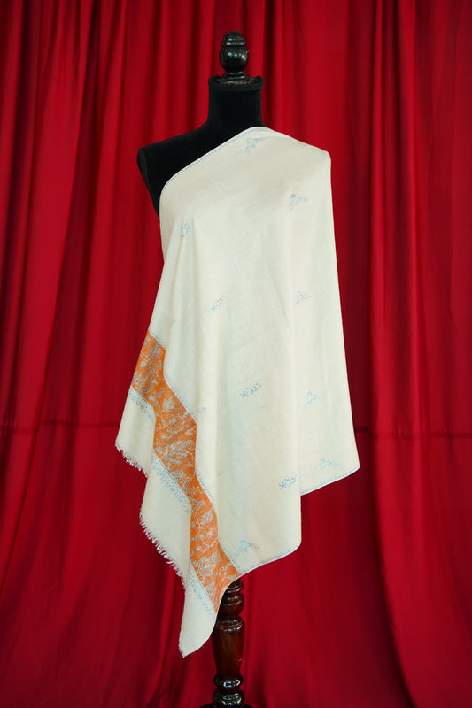 snow white GI butis embroidery pashmina stole 0098