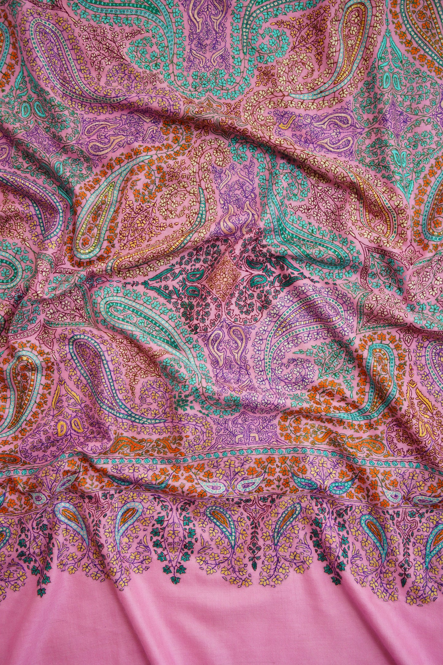 pink GI jamma embroidery pashmina shawl 0105
