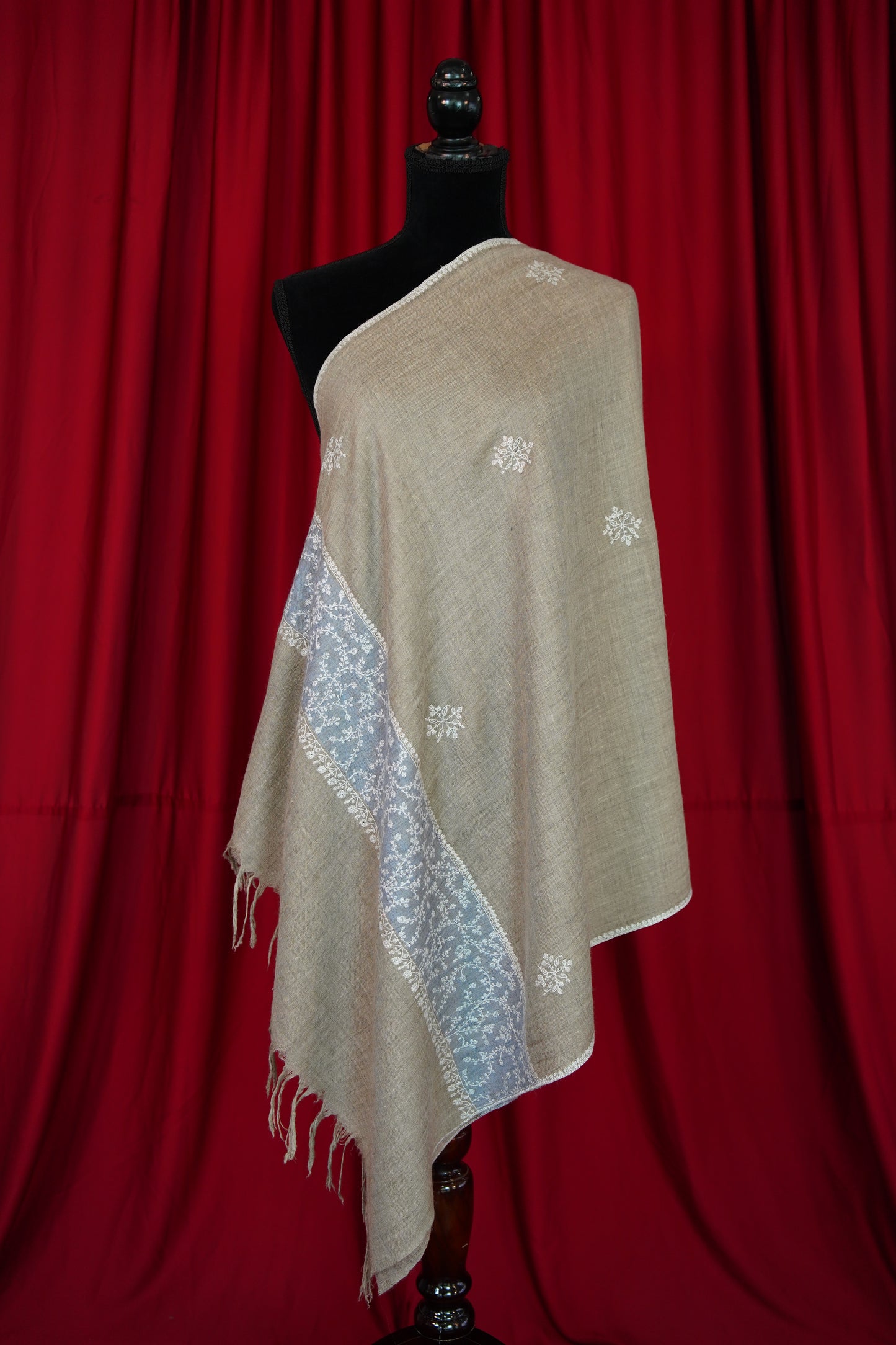 natural GI embroidery pashmina stole 0106