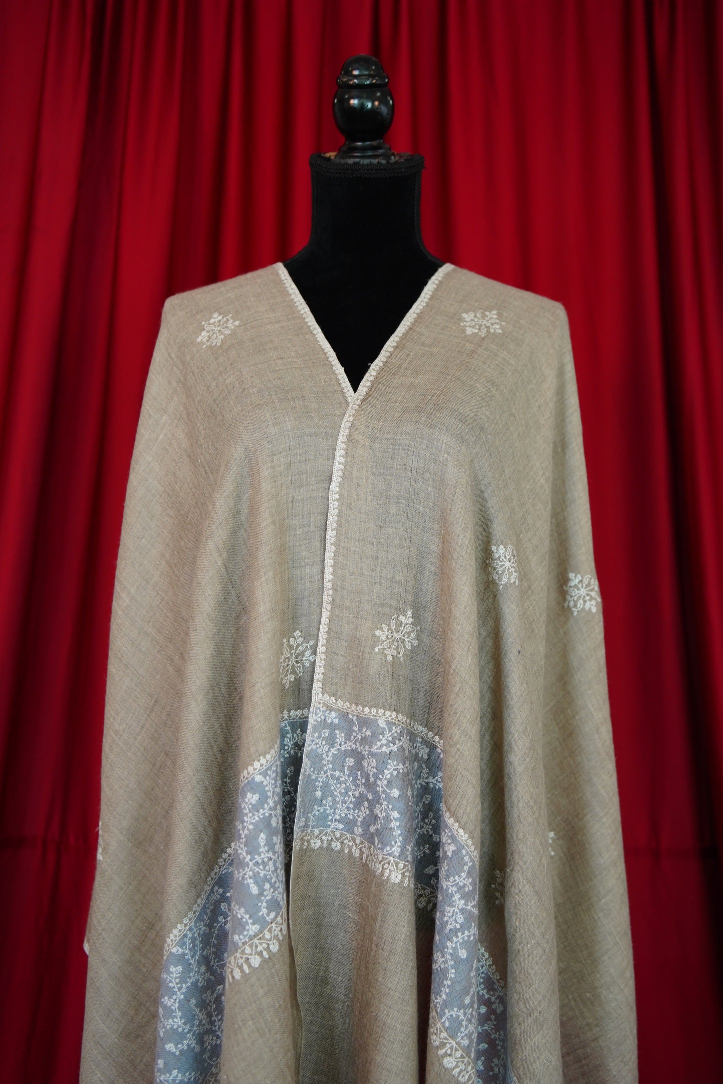 natural GI embroidery pashmina stole 0106