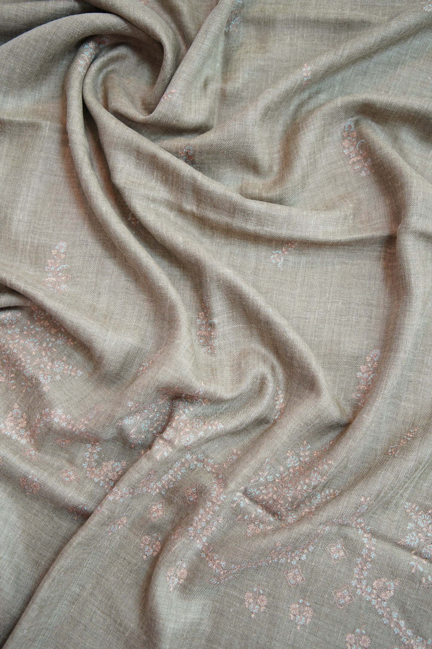 natural butis GI embroidery pashmina stole 0107