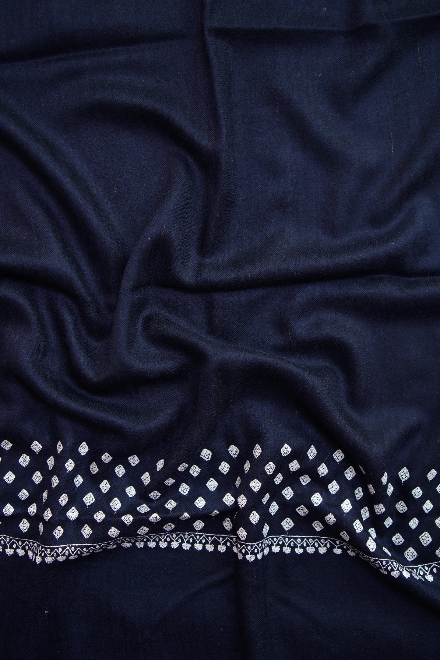 dark blue GI embroidery pashmina stole 0112