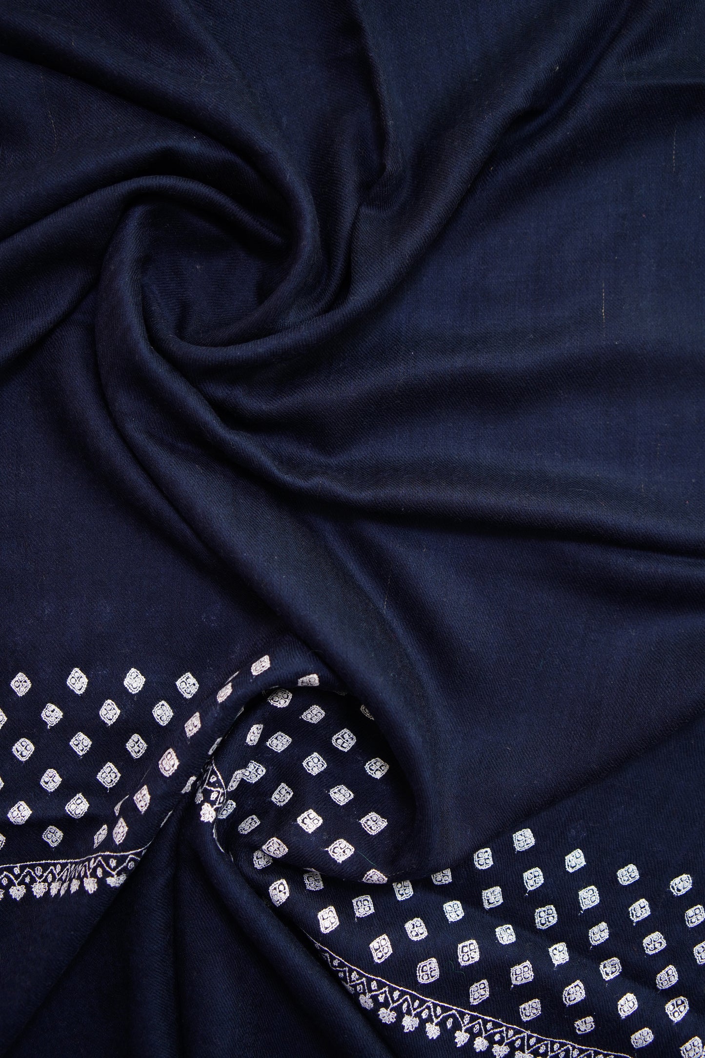 dark blue GI embroidery pashmina stole 0112