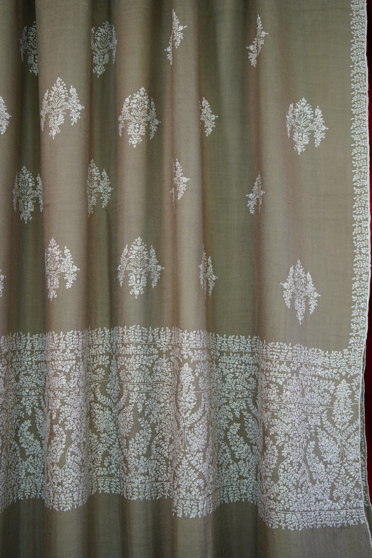 natural XL GI  embroidery pashmina shawl 0114