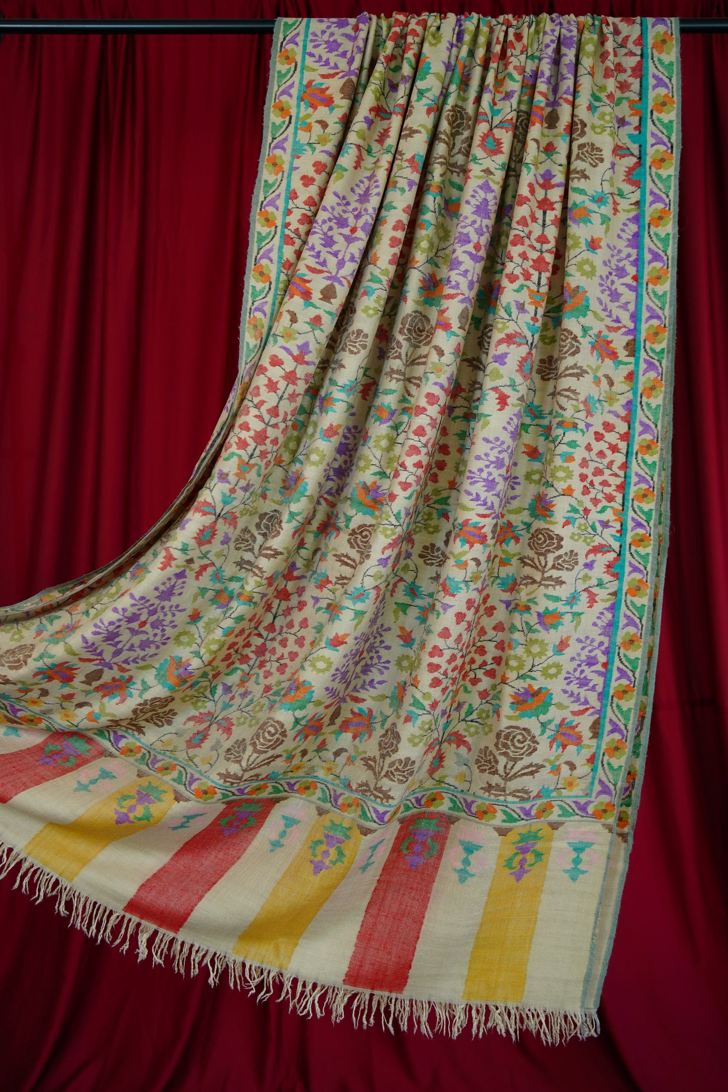 multi-coloured XL GI kani jamma pashmina shawl 0115
