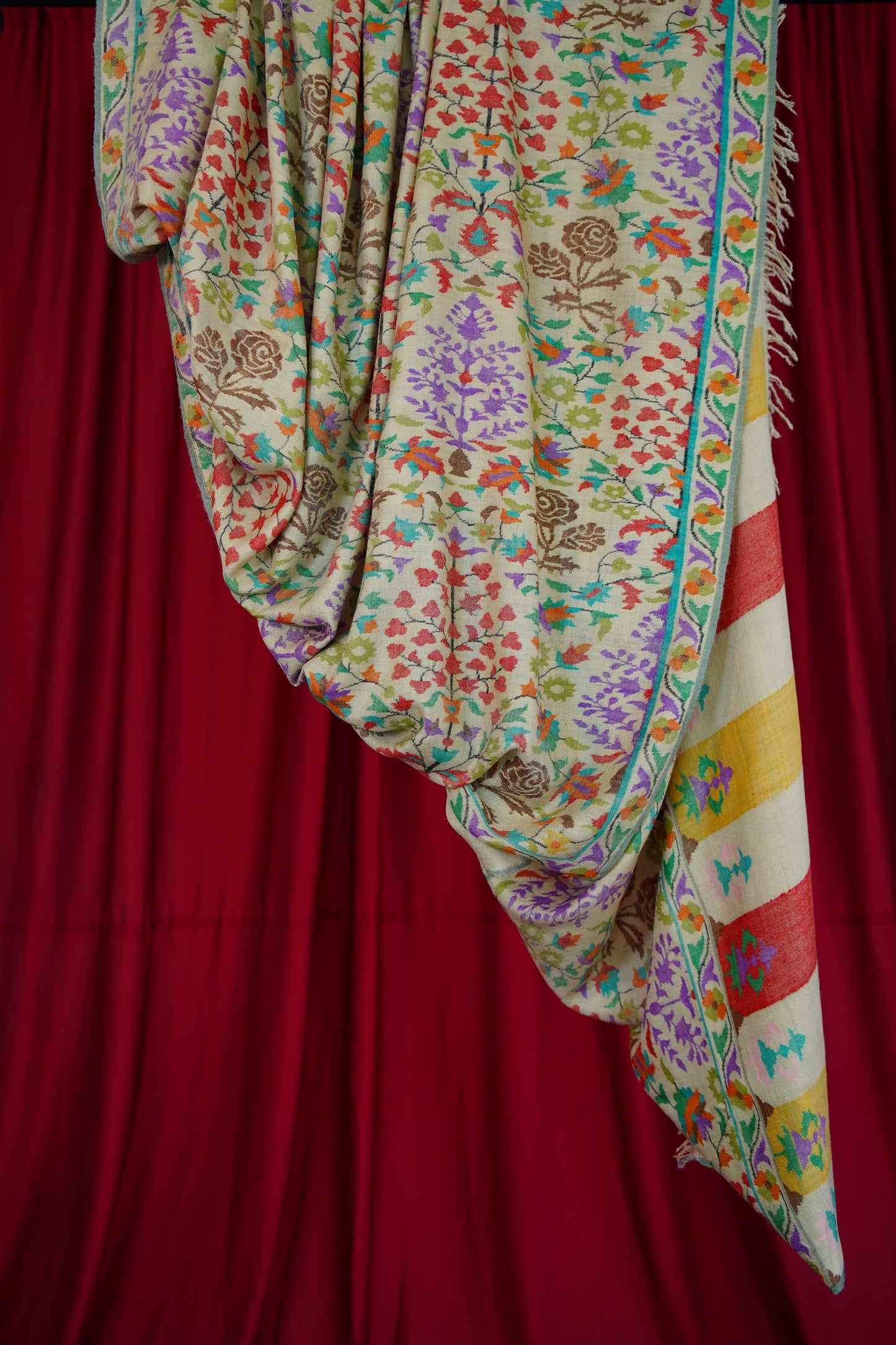 multi-coloured XL GI kani jamma pashmina shawl 0115