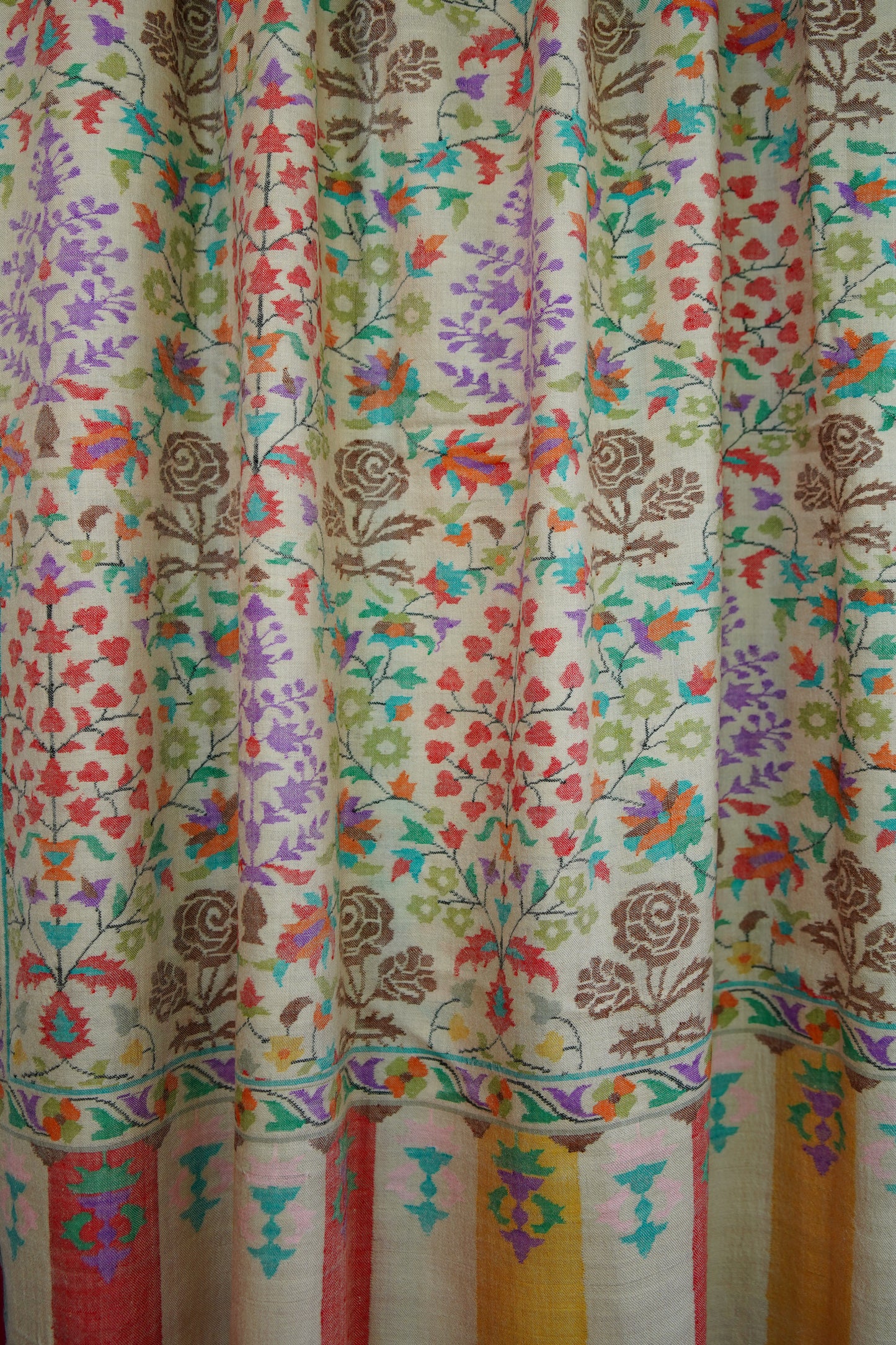 multi-coloured XL GI kani jamma pashmina shawl 0115