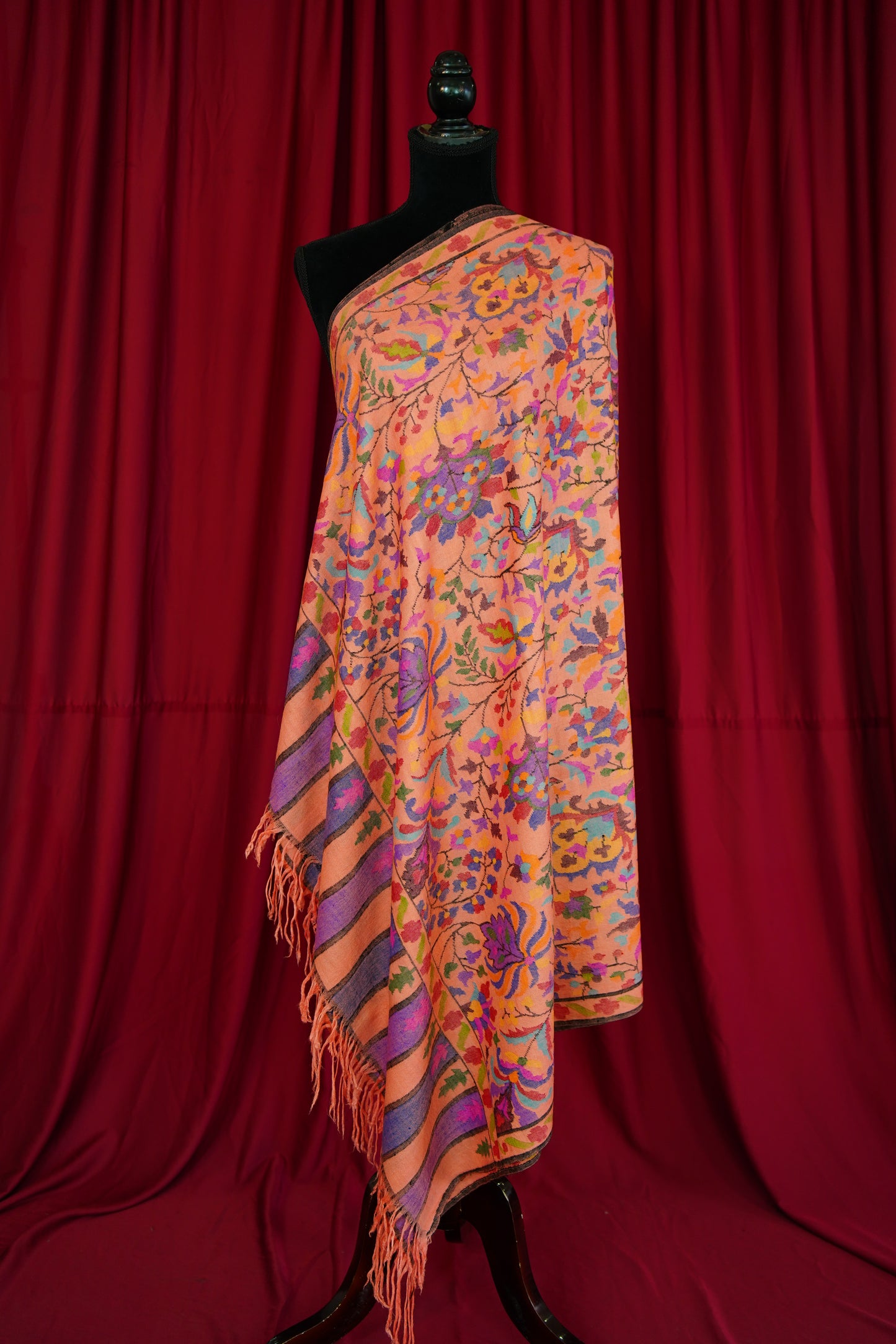 salmon GI kani jamma pashmina shawl 0118