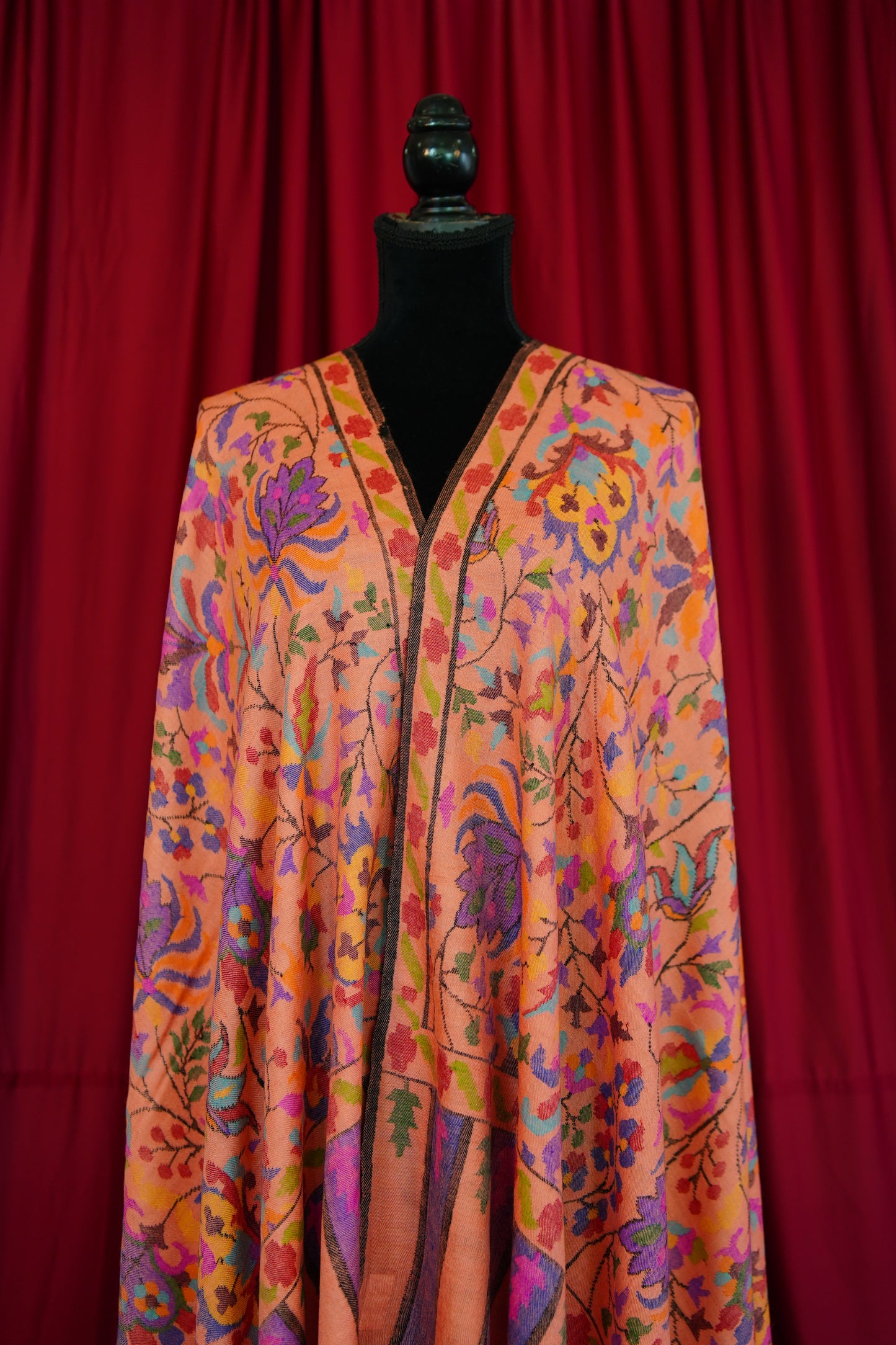 salmon GI kani jamma pashmina shawl 0118