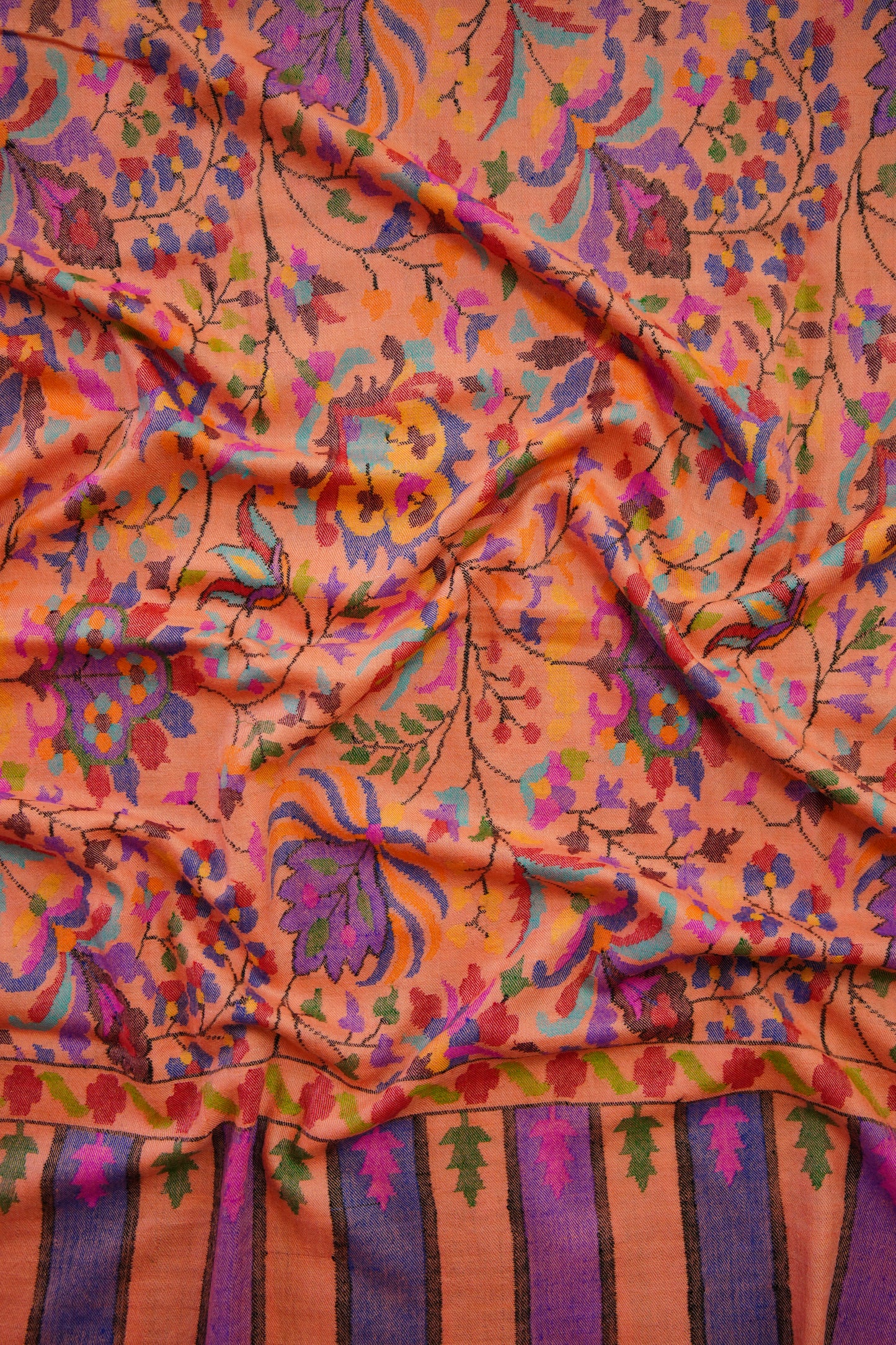 salmon GI kani jamma pashmina shawl 0118