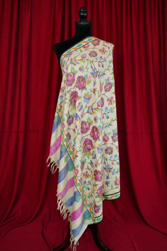 white GI kani jamma pashmina shawl 0119