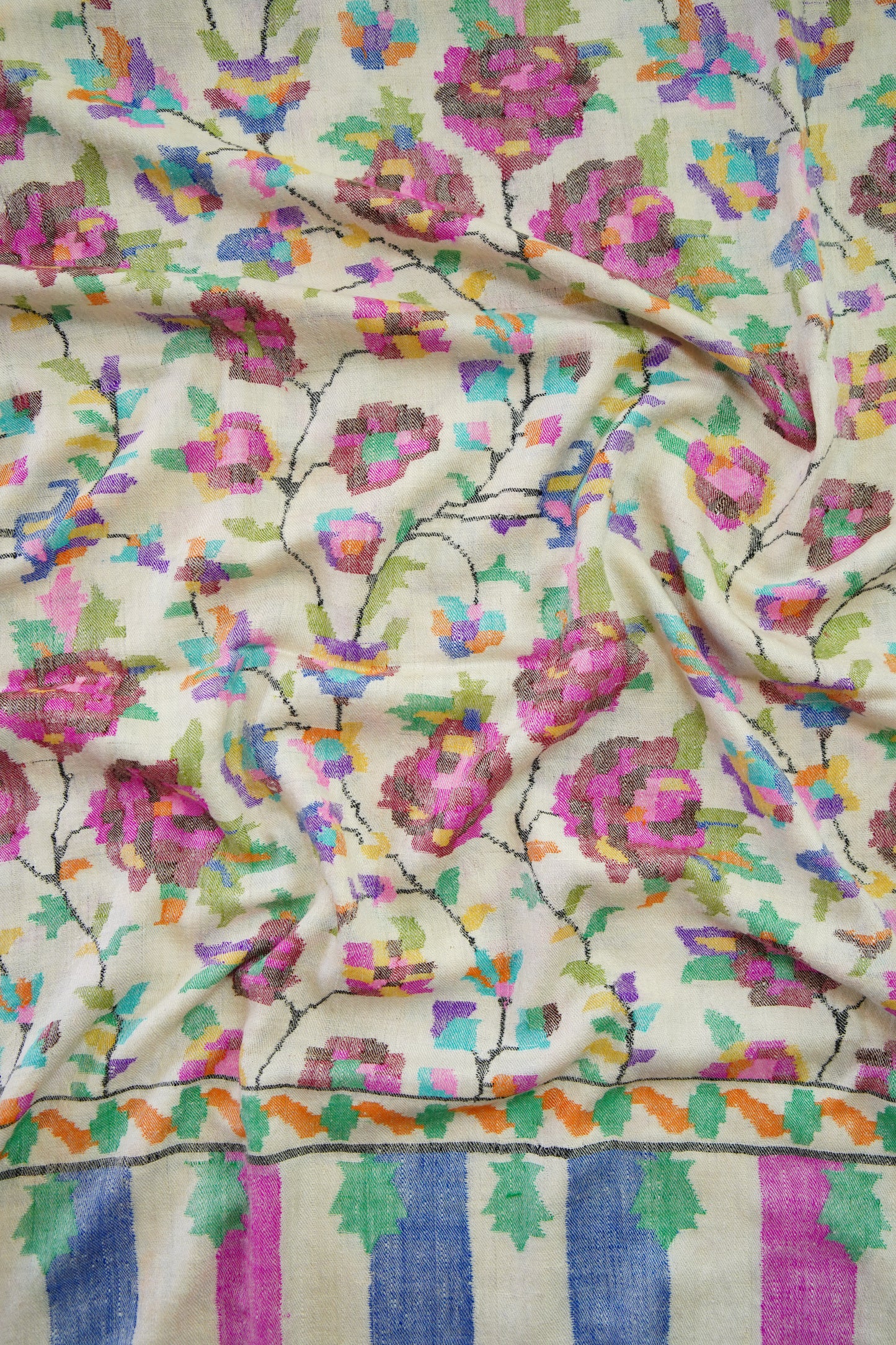 white GI kani jamma pashmina shawl 0119