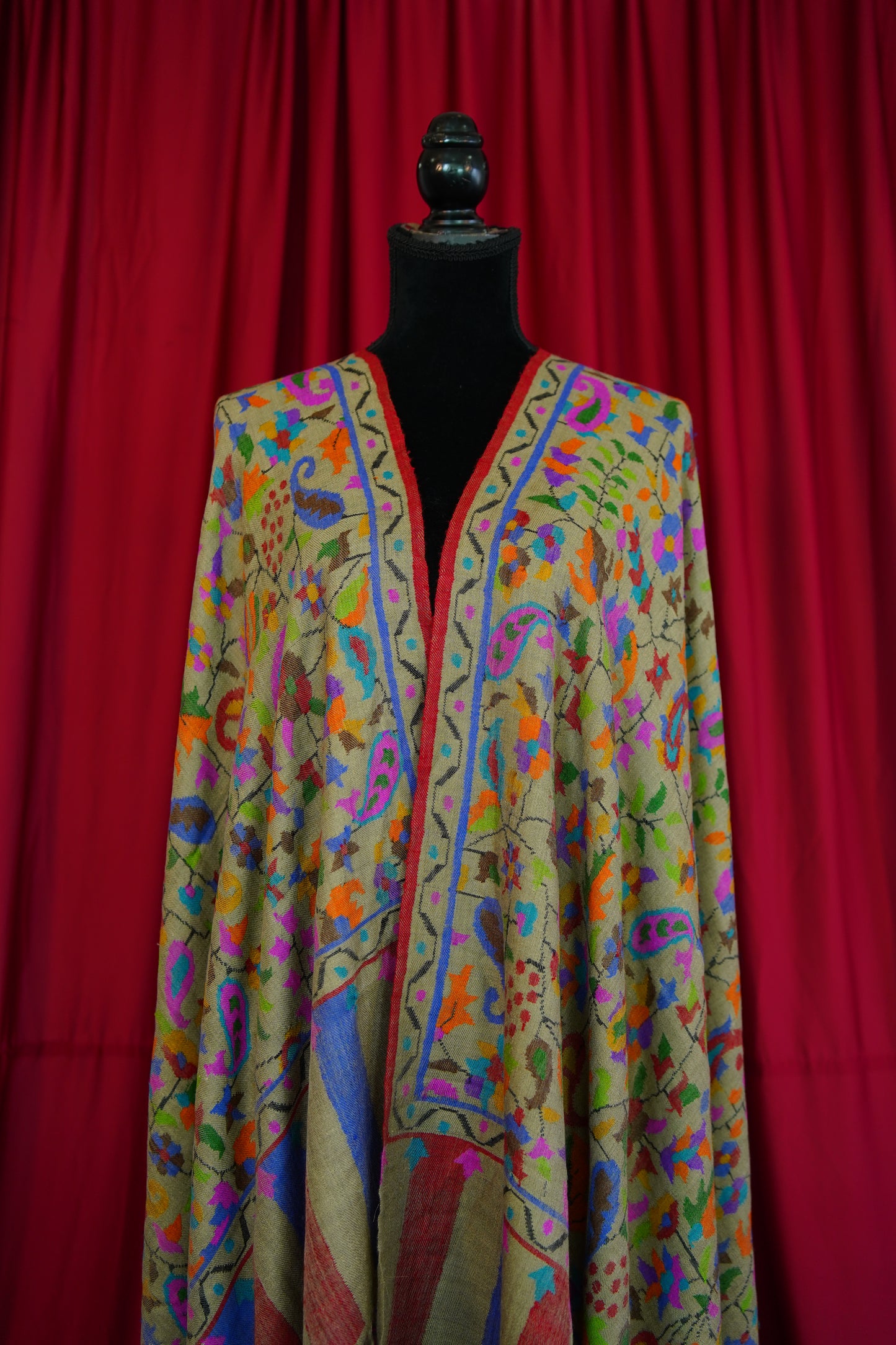 natural multi-coloured GI kani jamma pashmina shawl 0123