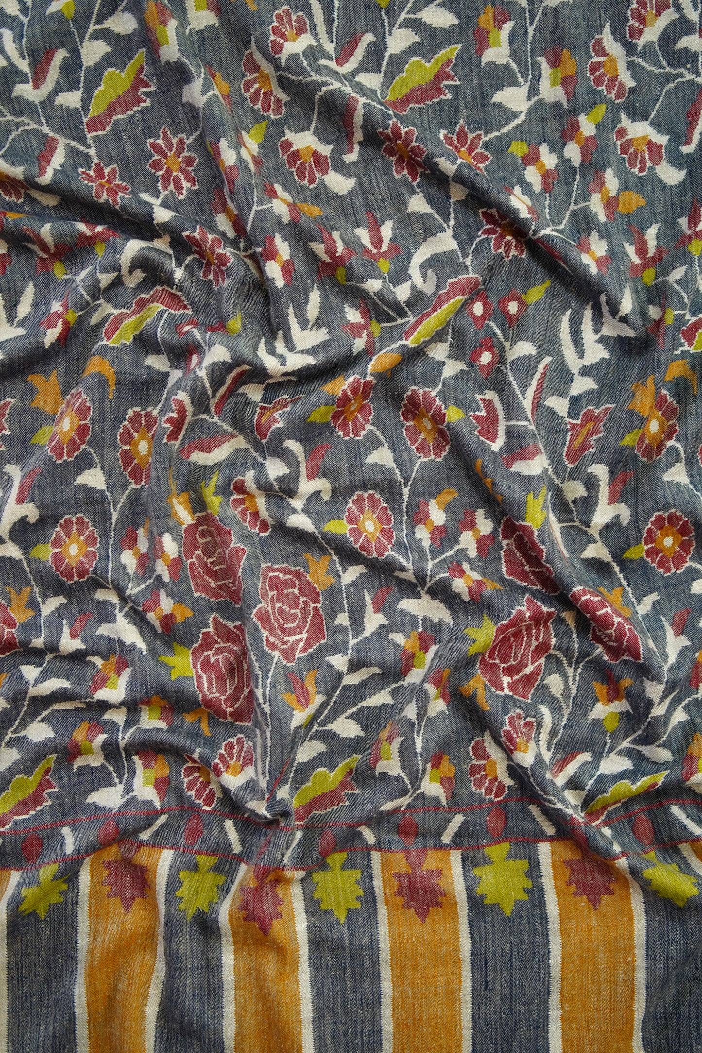 multi-coloured gulabdaar GI kani jamma pashmina shawl 0128
