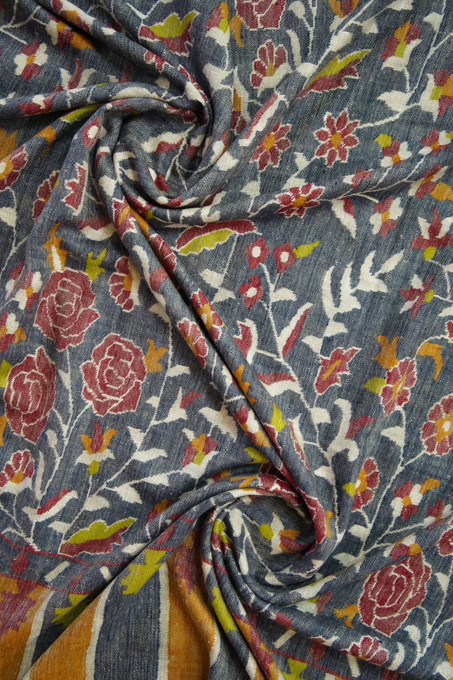 multi-coloured gulabdaar GI kani jamma pashmina shawl 0128