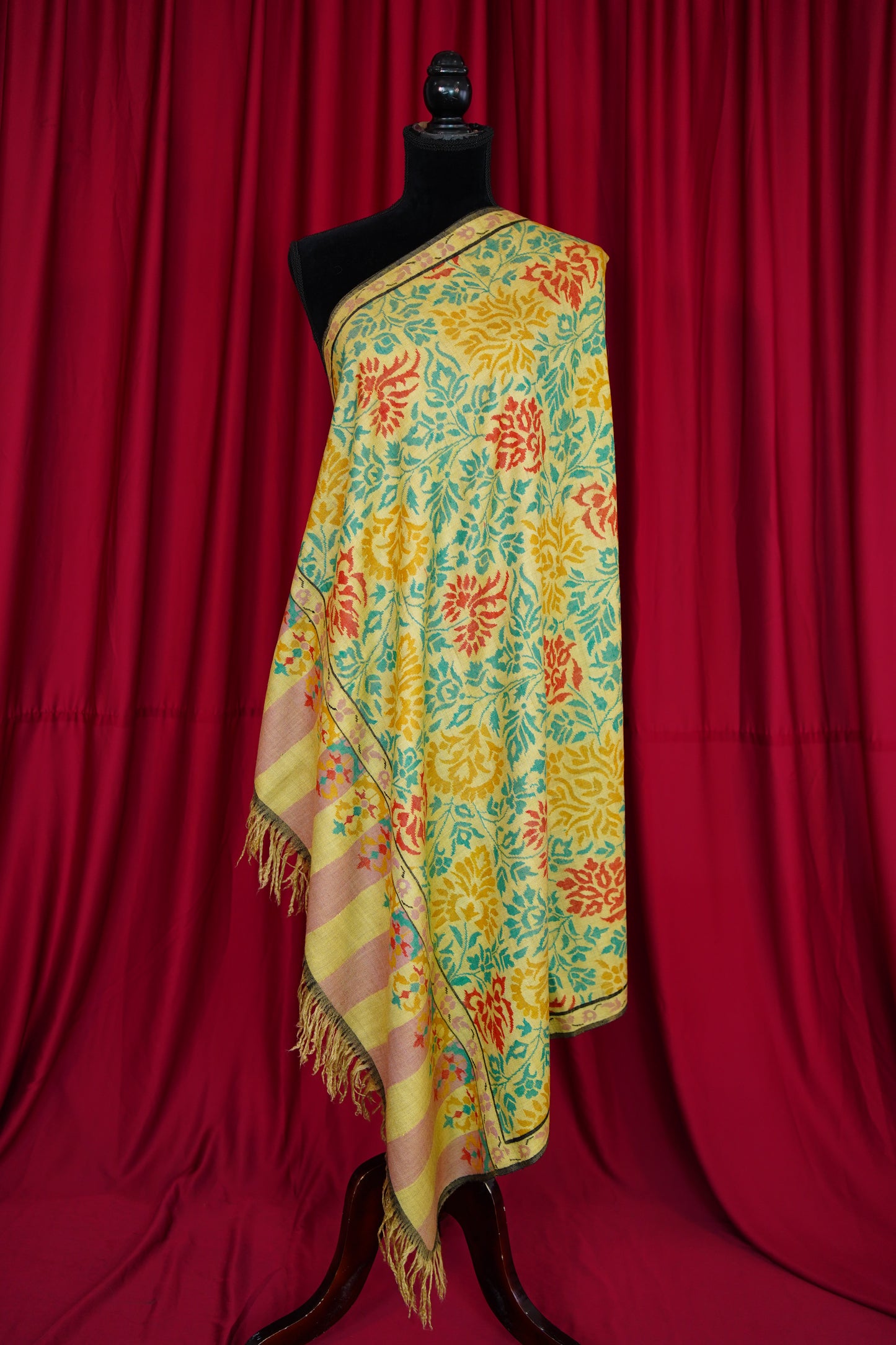 banana yellow GI kani jamma pashmina shawl 0178