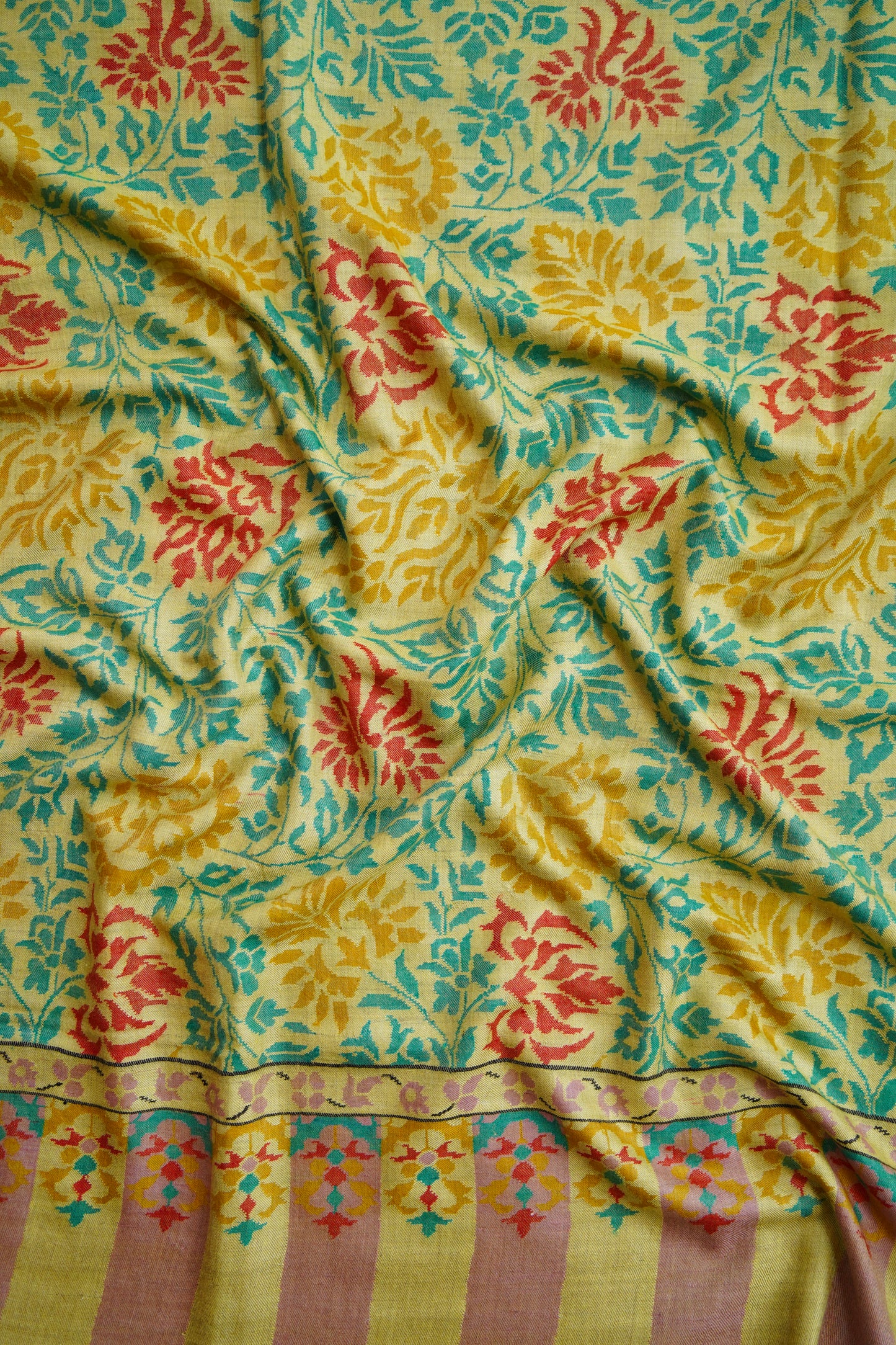 banana yellow GI kani jamma pashmina shawl 0178