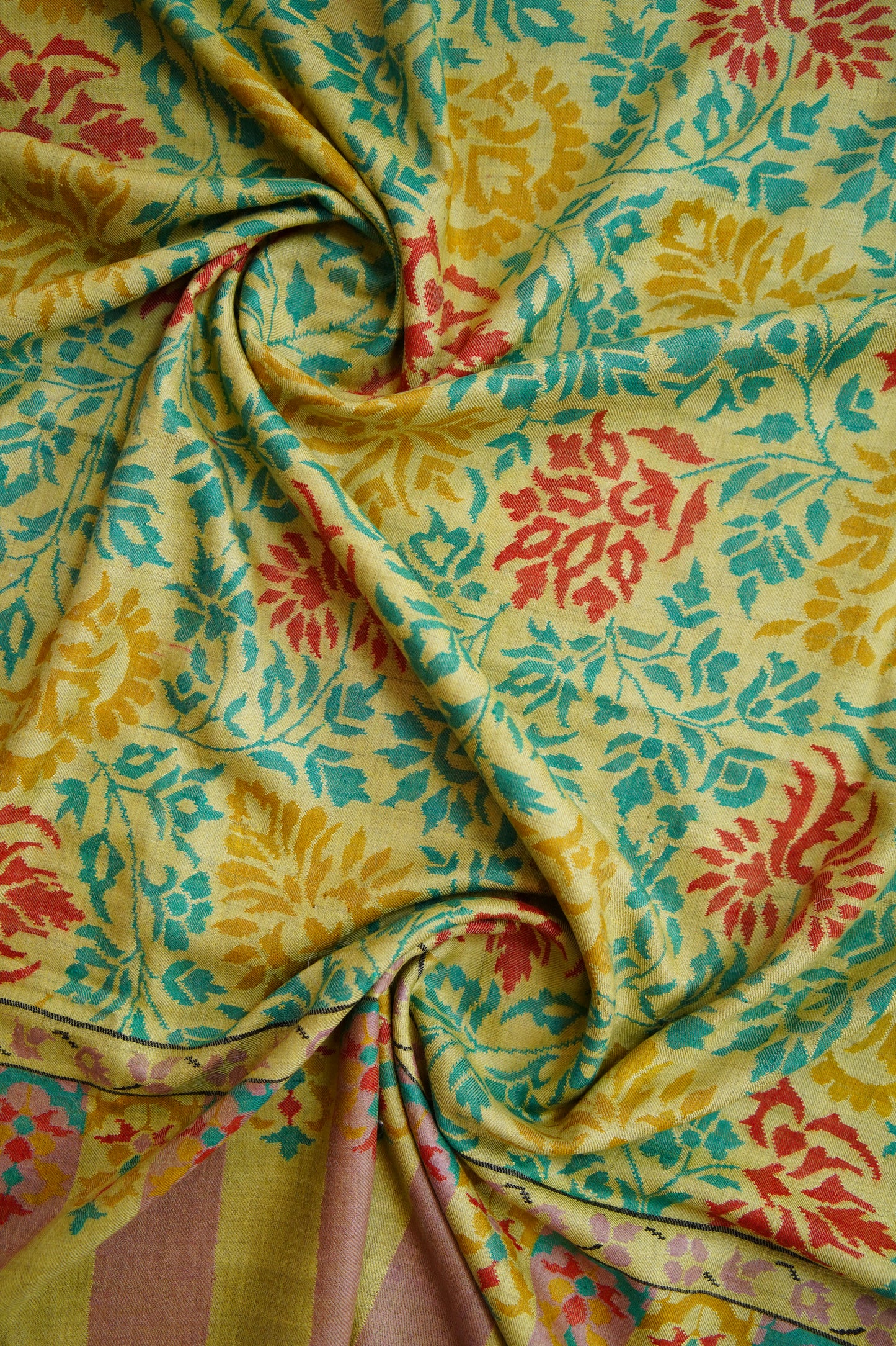 banana yellow GI kani jamma pashmina shawl 0178