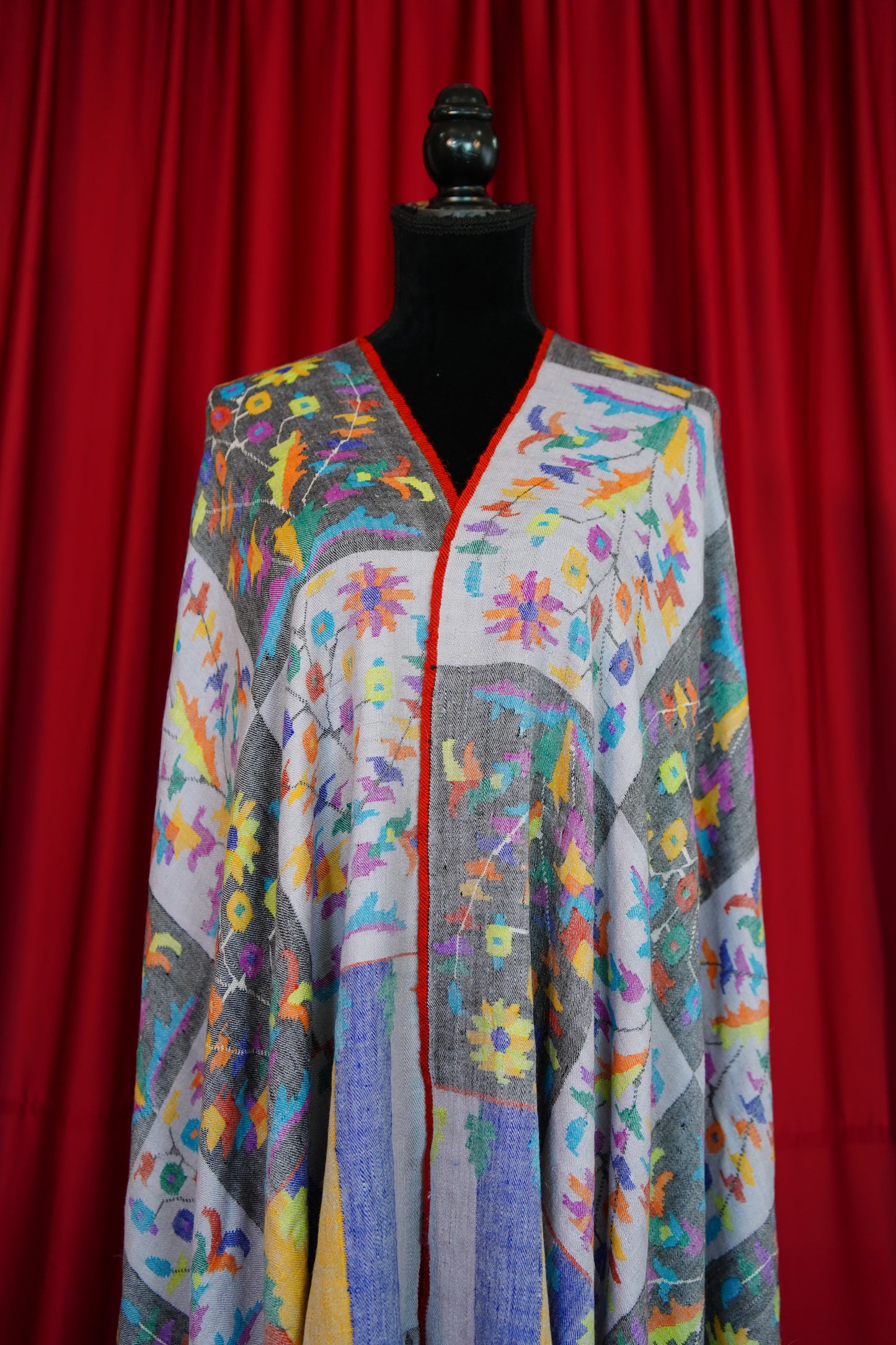 multi-coloured GI kani jamma pashmina shawl 0179