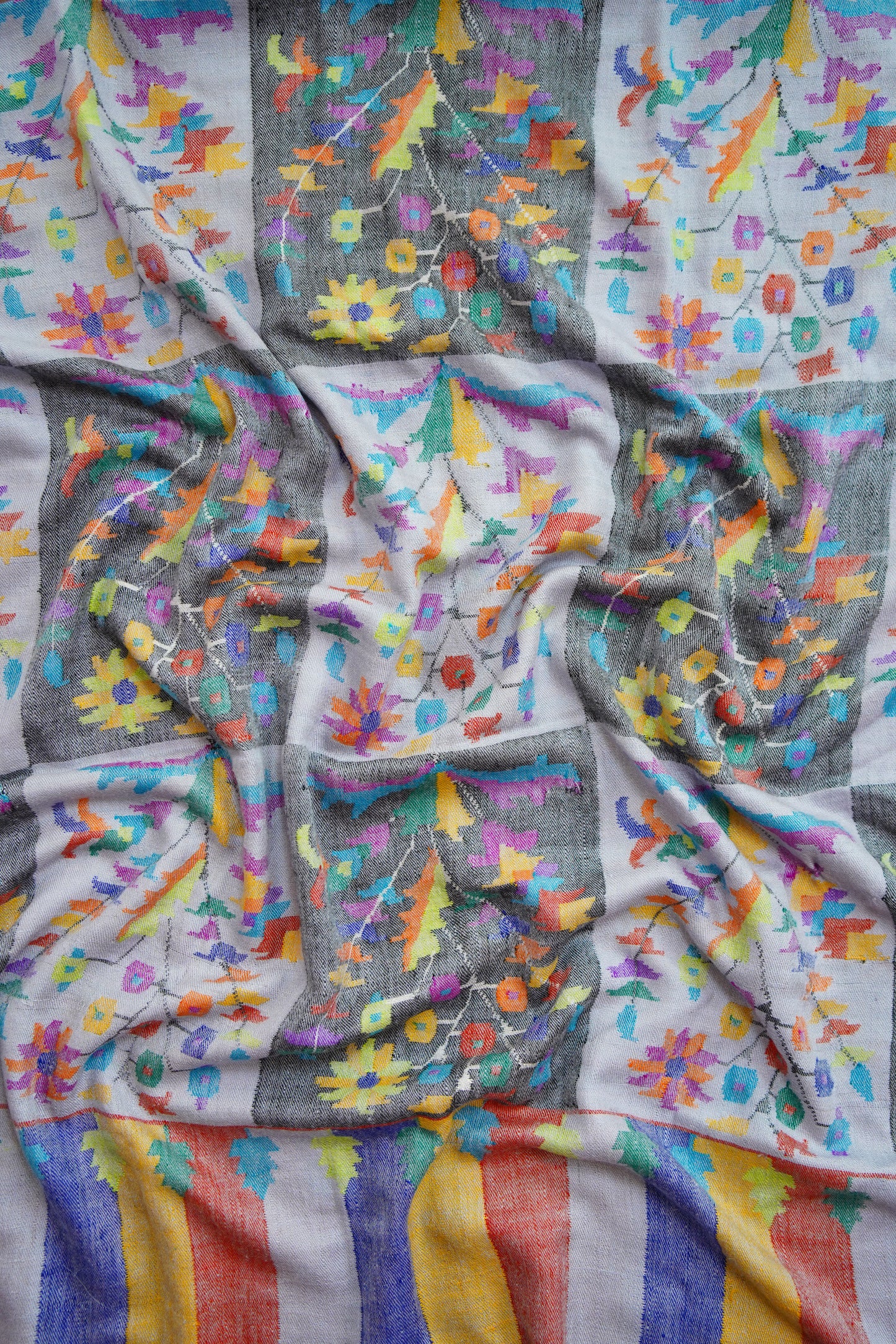 multi-coloured GI kani jamma pashmina shawl 0179