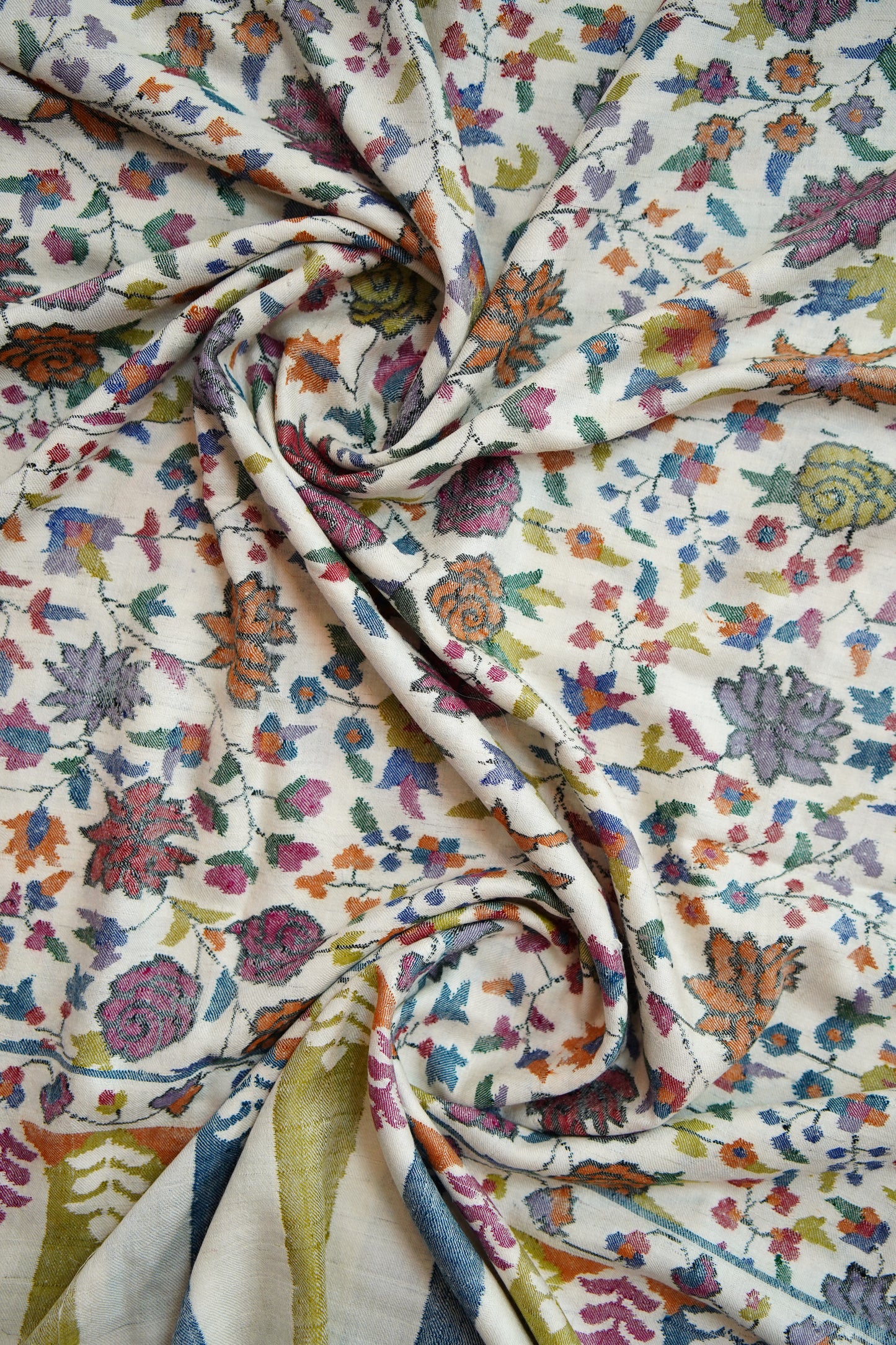 pure white GI kani jamma pashmina shawl 0180