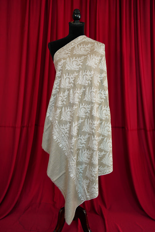 natural GI butis jamma embroidery pashmina shawl 0181