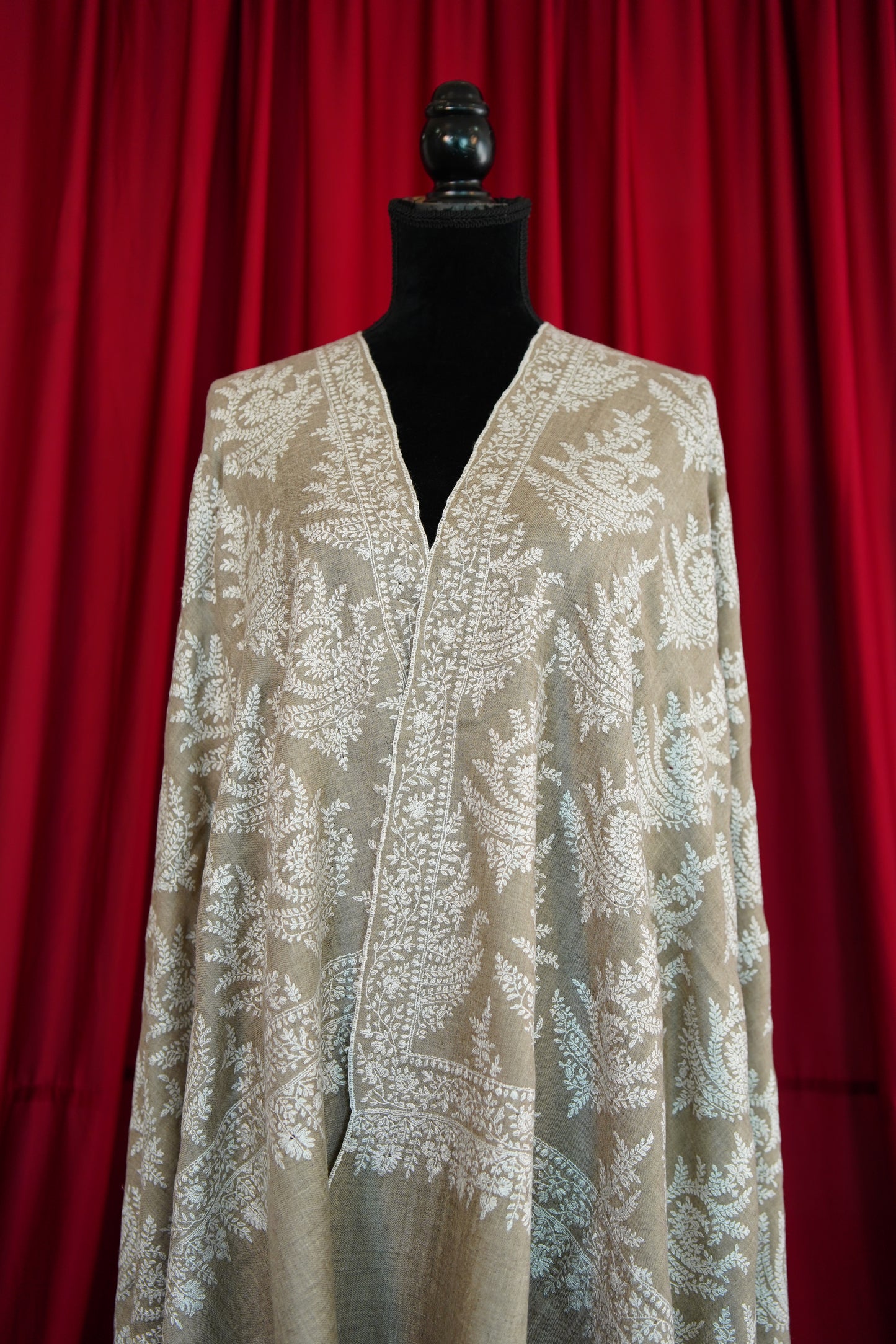 natural GI butis jamma embroidery pashmina shawl 0181