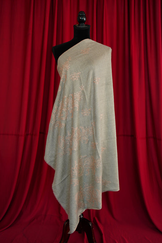 natural GI embroidery pashmina shawl 0187