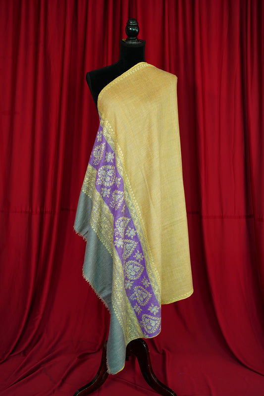 multi-coloured GI embroidery pashmina shawl 0194