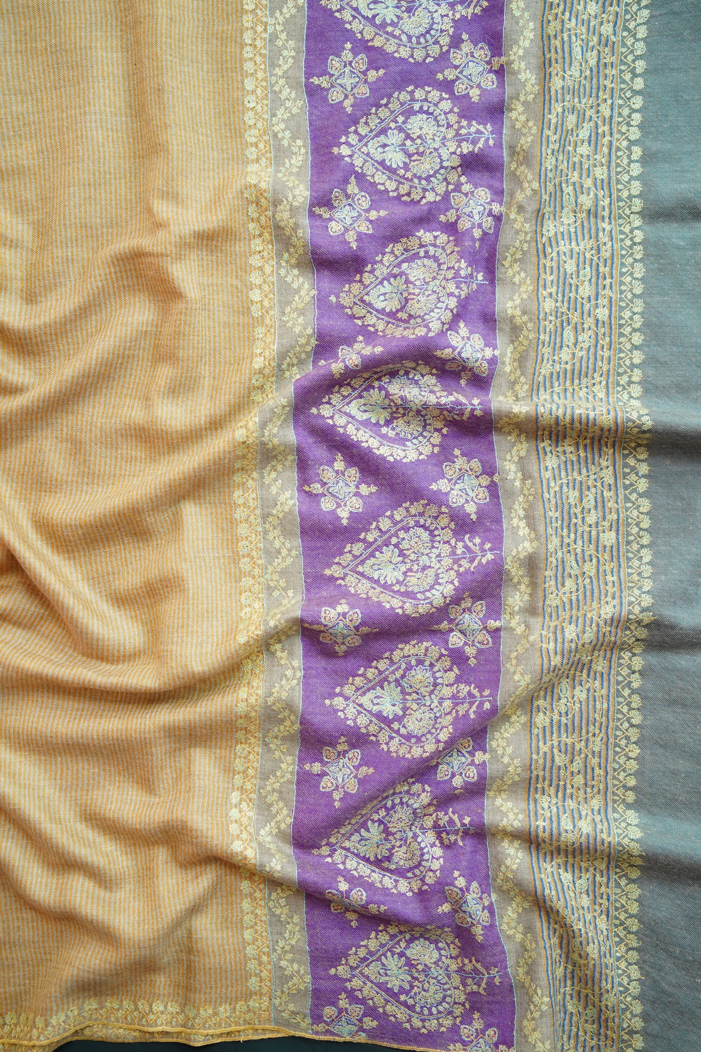 multi-coloured GI embroidery pashmina shawl 0194