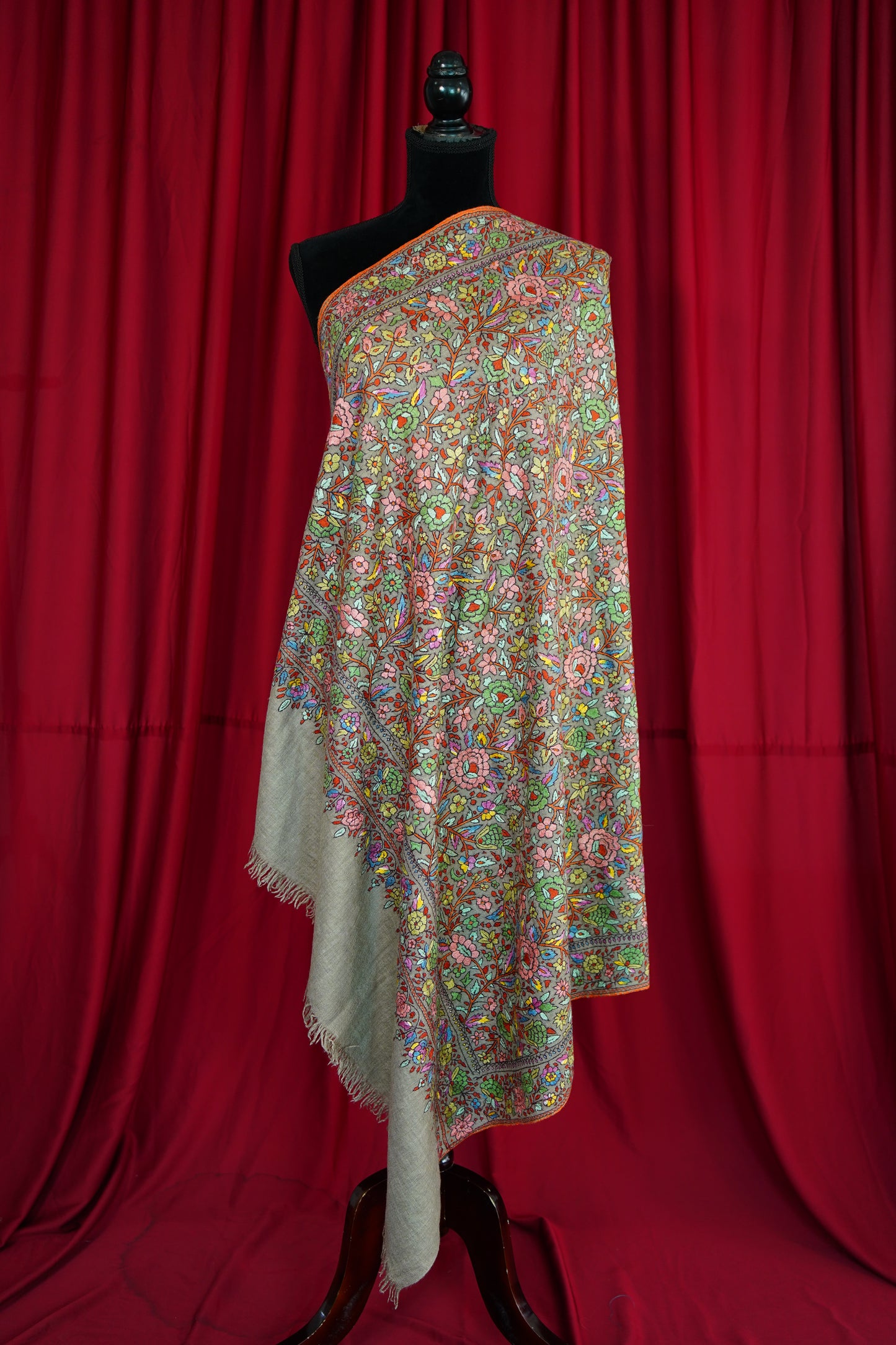 natural GI jamma embroidery pashmina shawl 0197