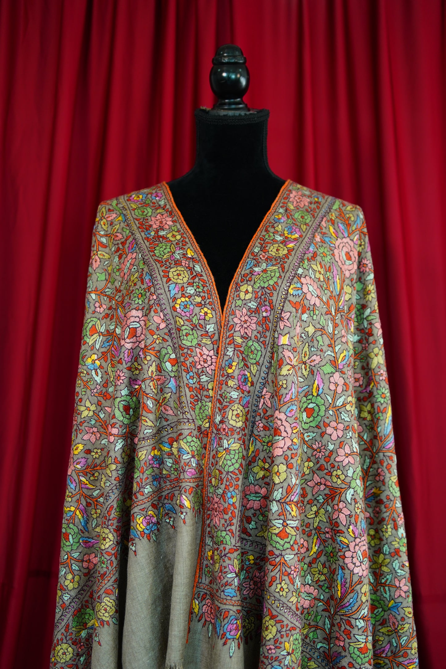 natural GI jamma embroidery pashmina shawl 0197