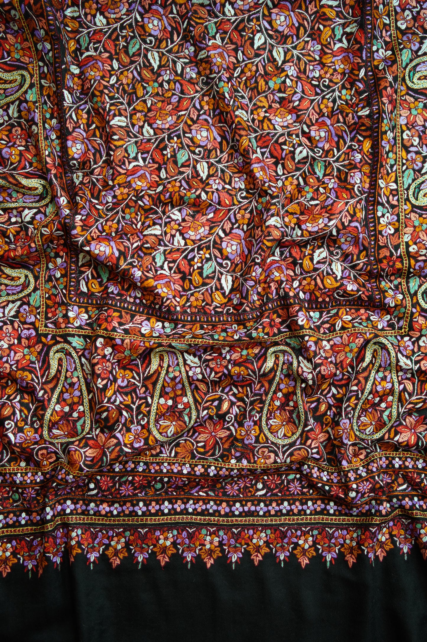 black GI jamma embroidery pashmina shawl 0199