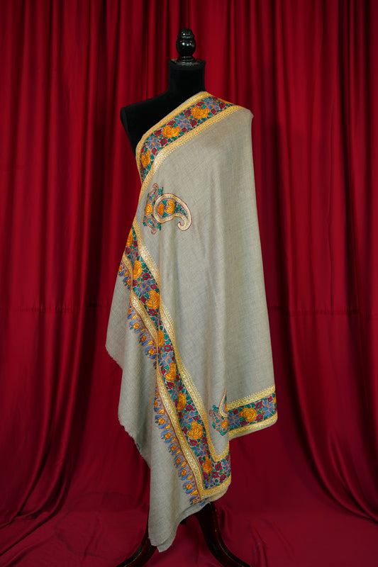 natural GI embroidery pashmina shawl 0205