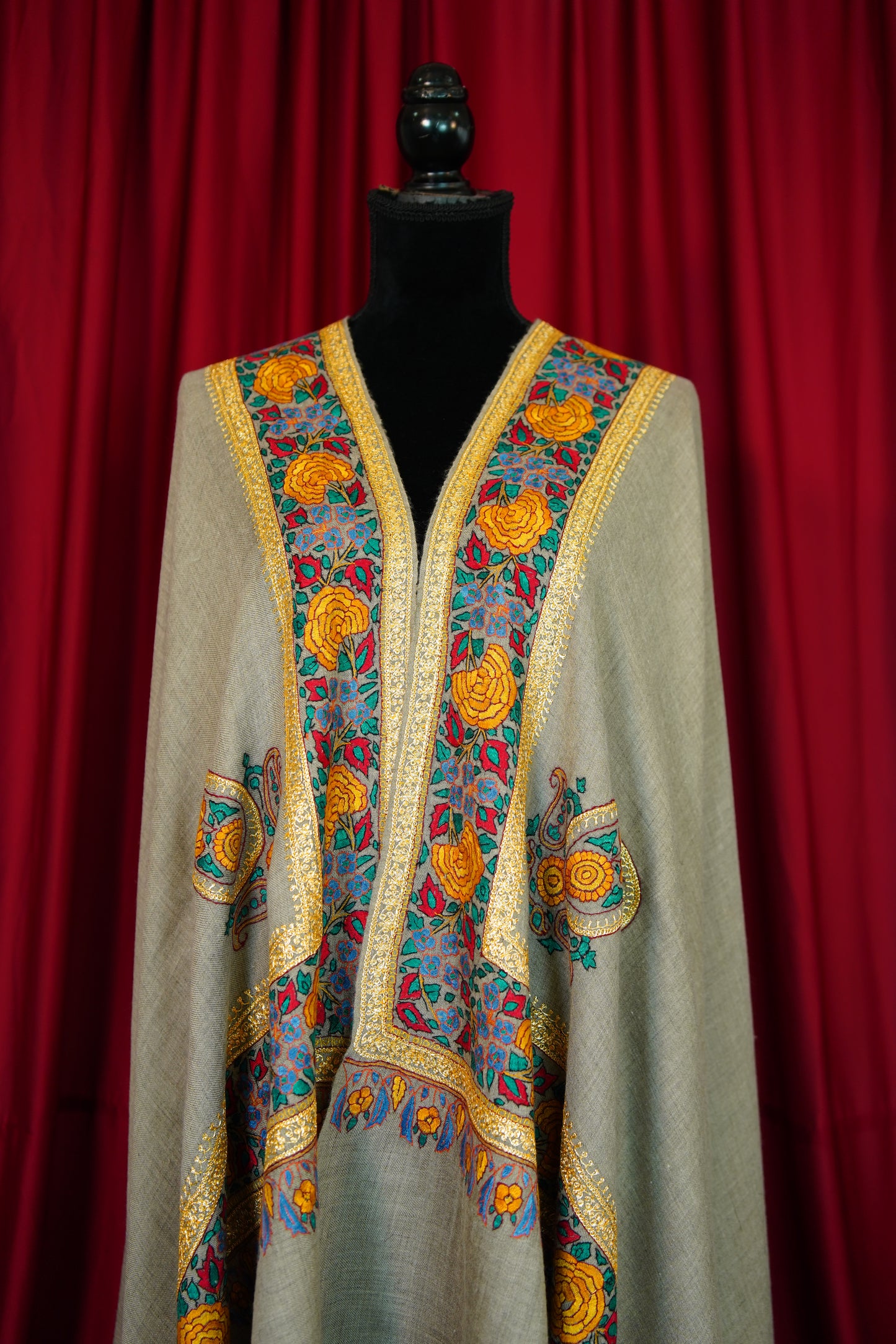 natural GI embroidery pashmina shawl 0205