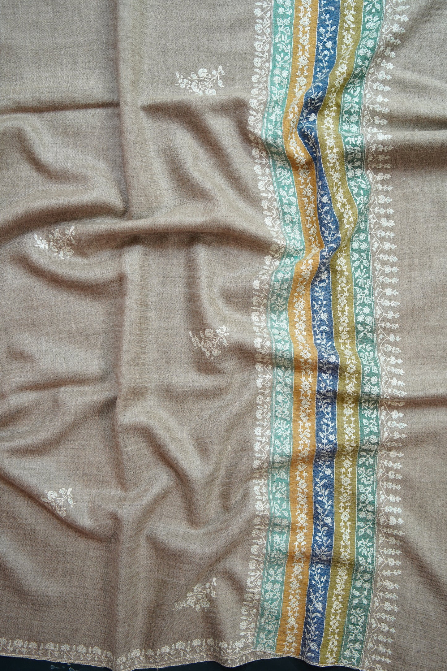 natural GI butis embroidery pashmina shawl 0212