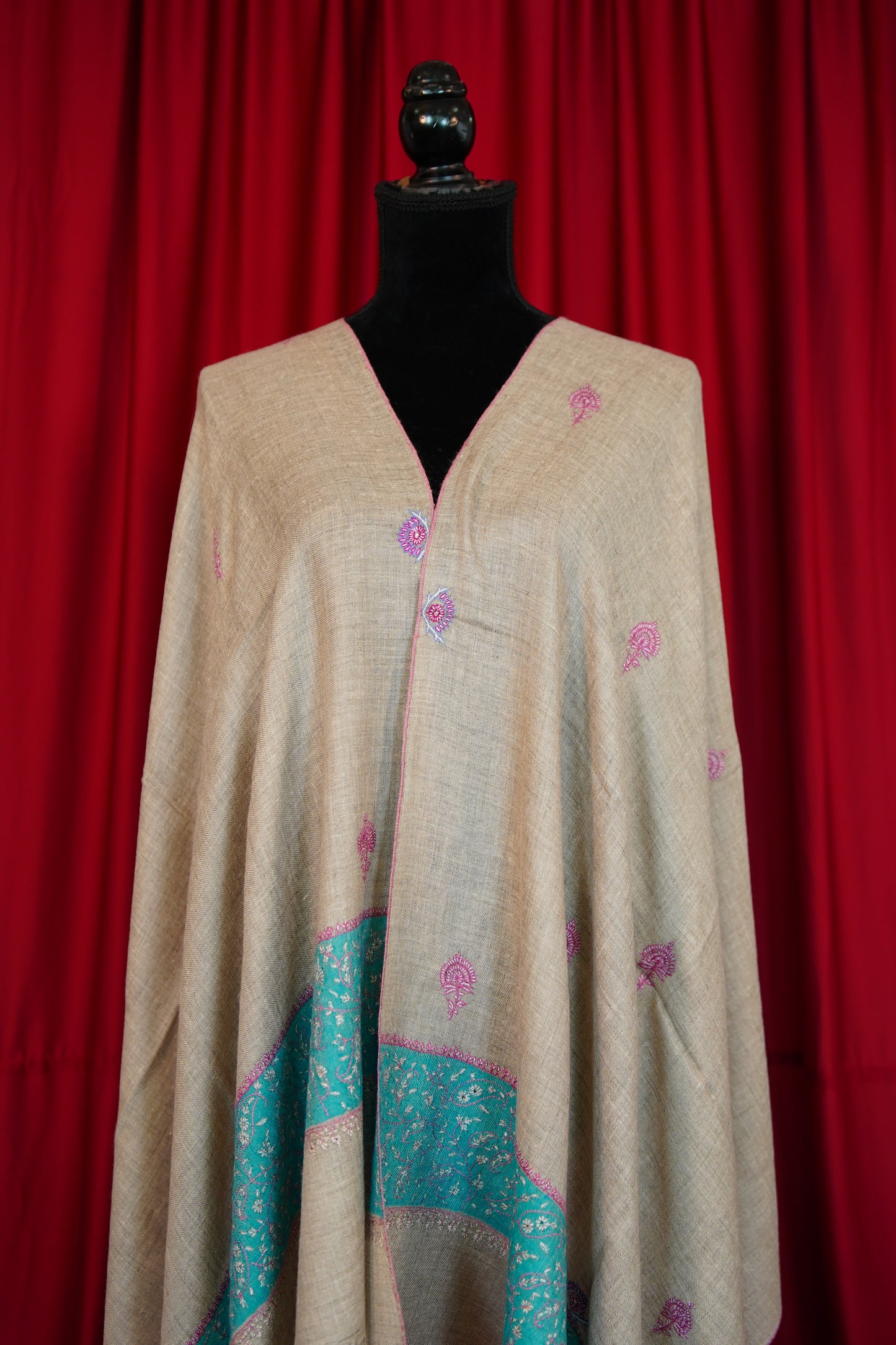 natural GI butis embroidery pashmina stole 0218