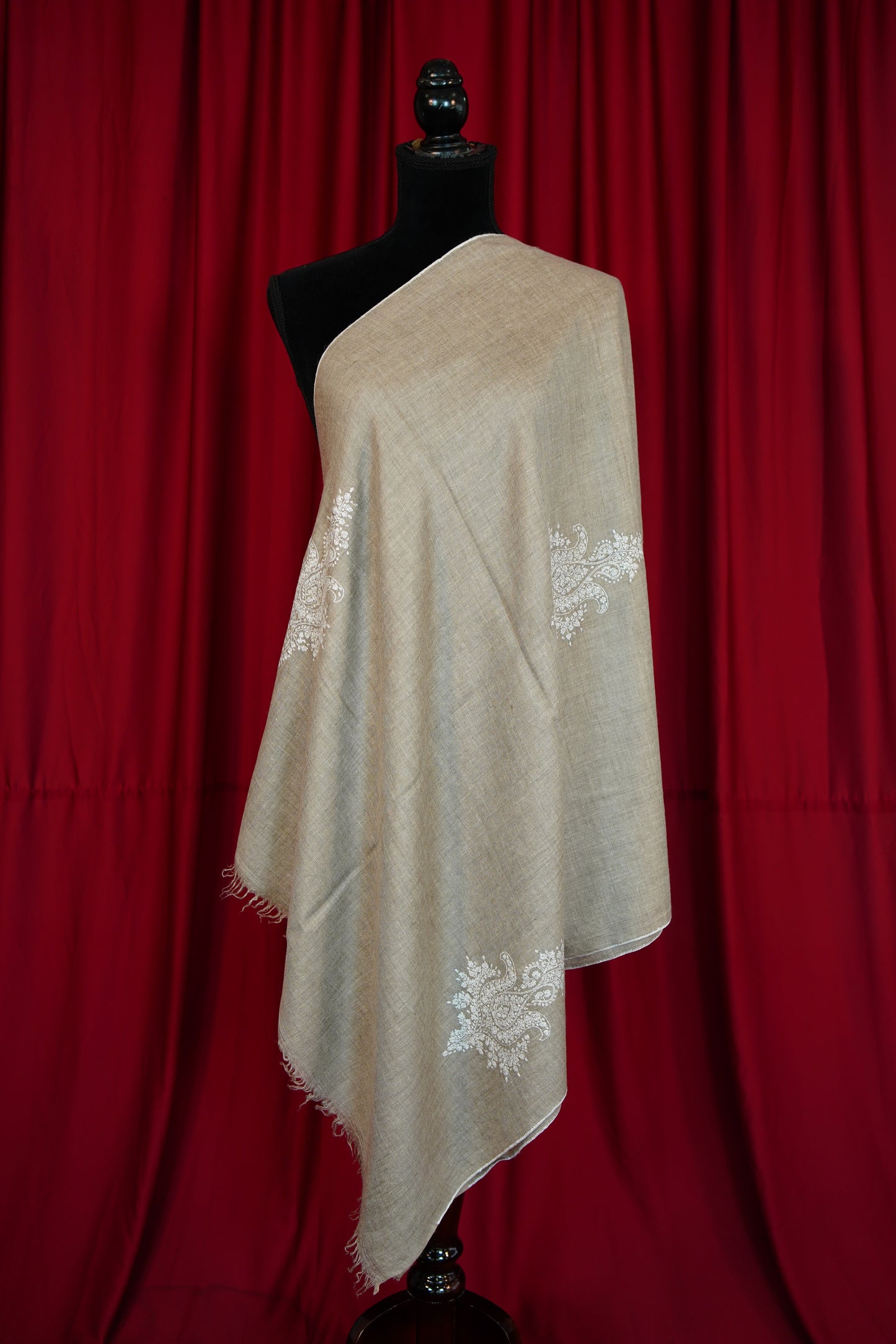 natural GI embroidery pashmina stole 0219