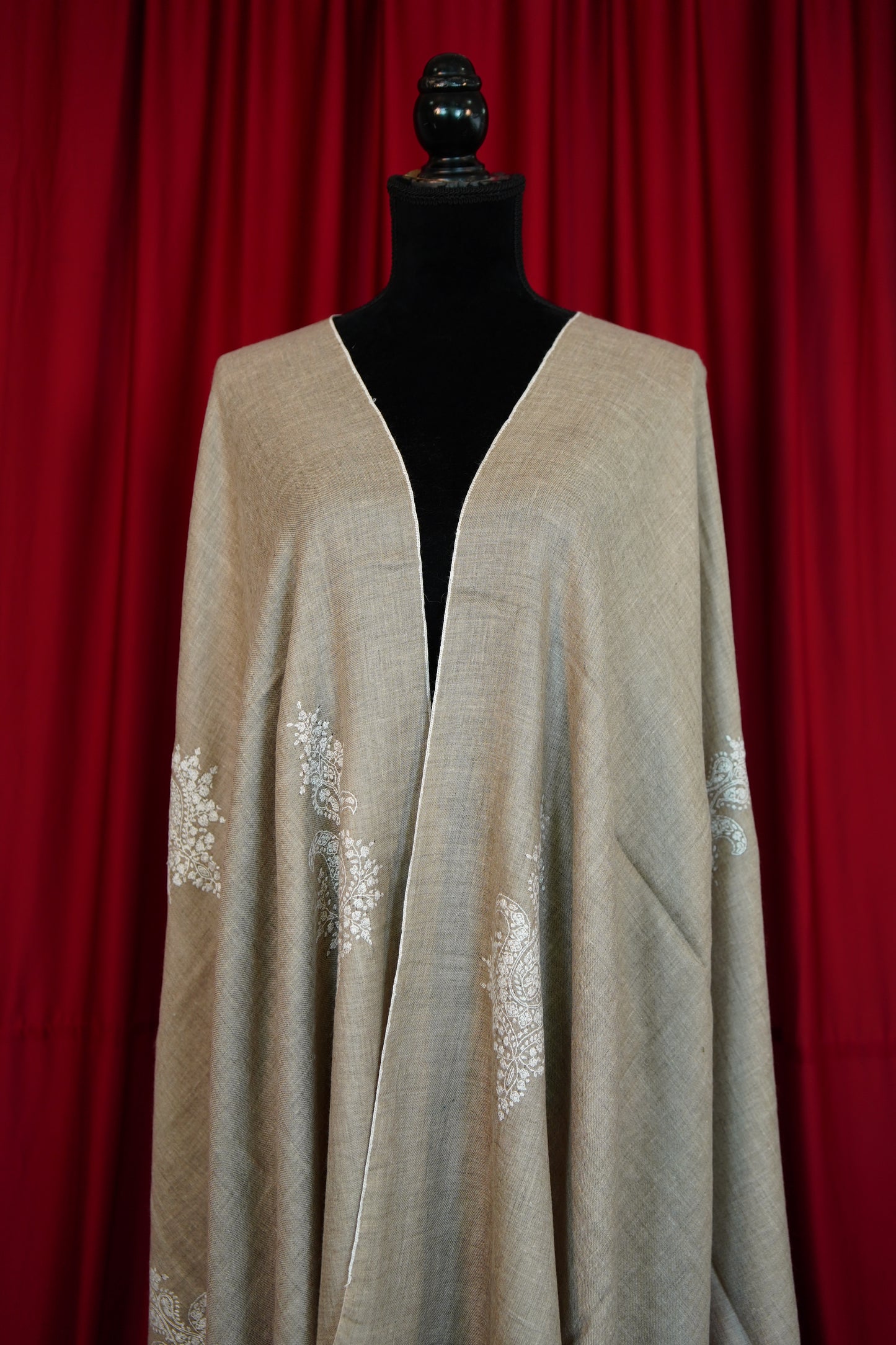 natural GI embroidery pashmina stole 0219