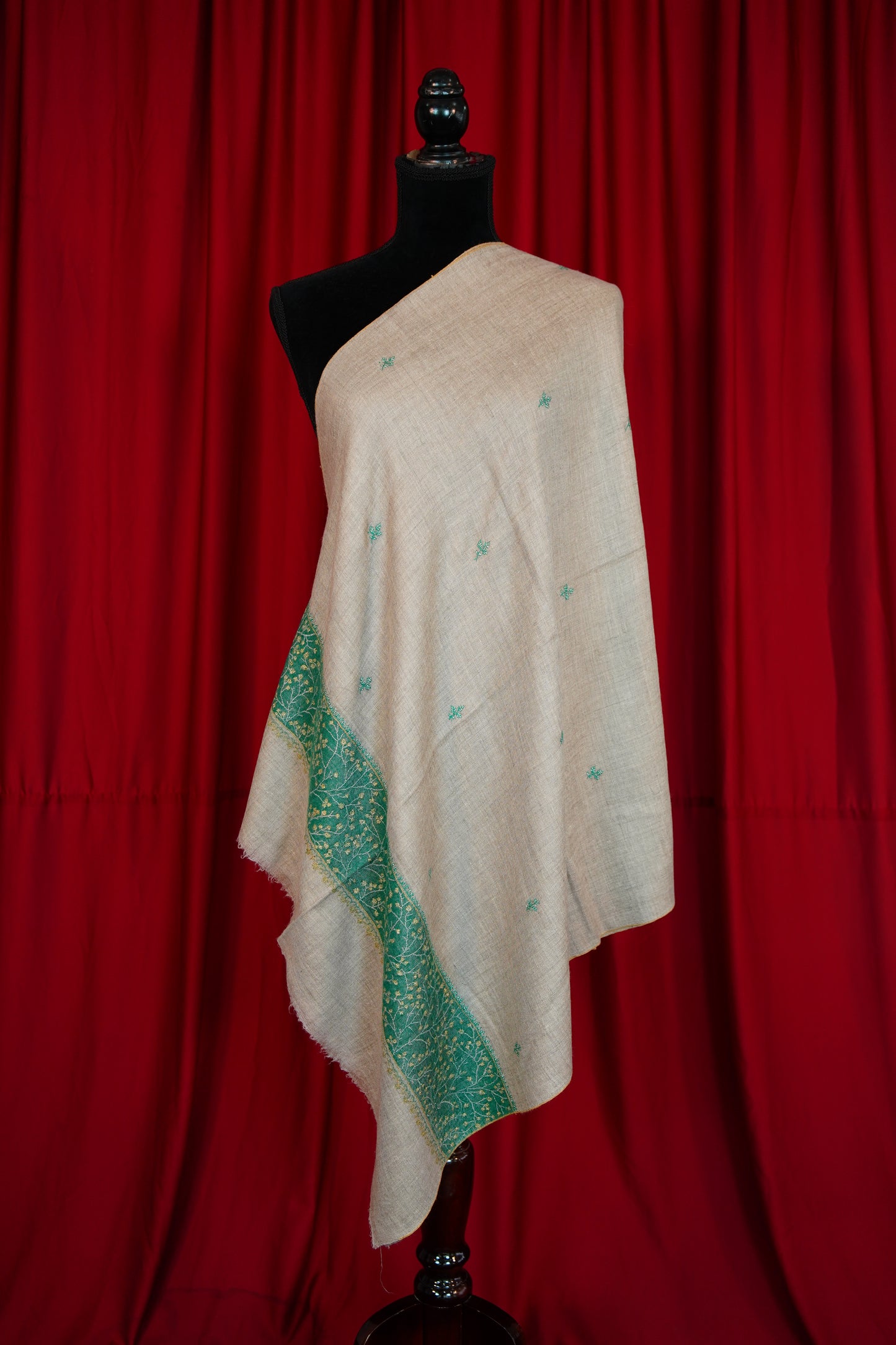 natural GI butis embroidery pashmina stole 0220