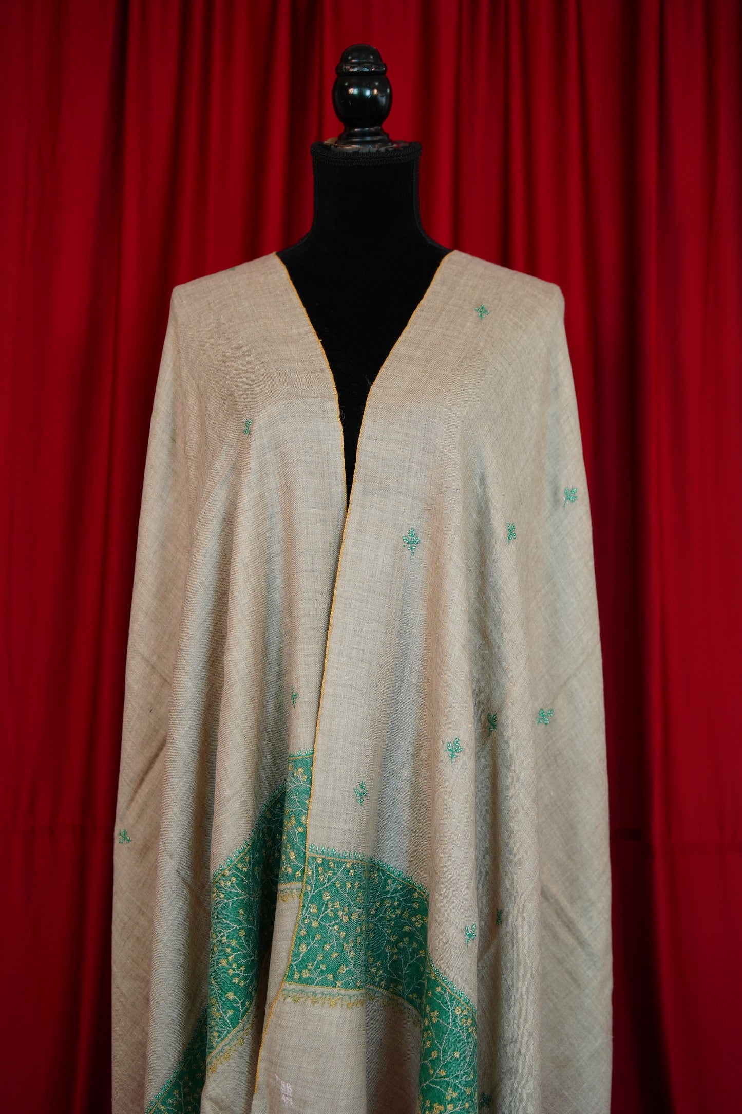 natural GI butis embroidery pashmina stole 0220