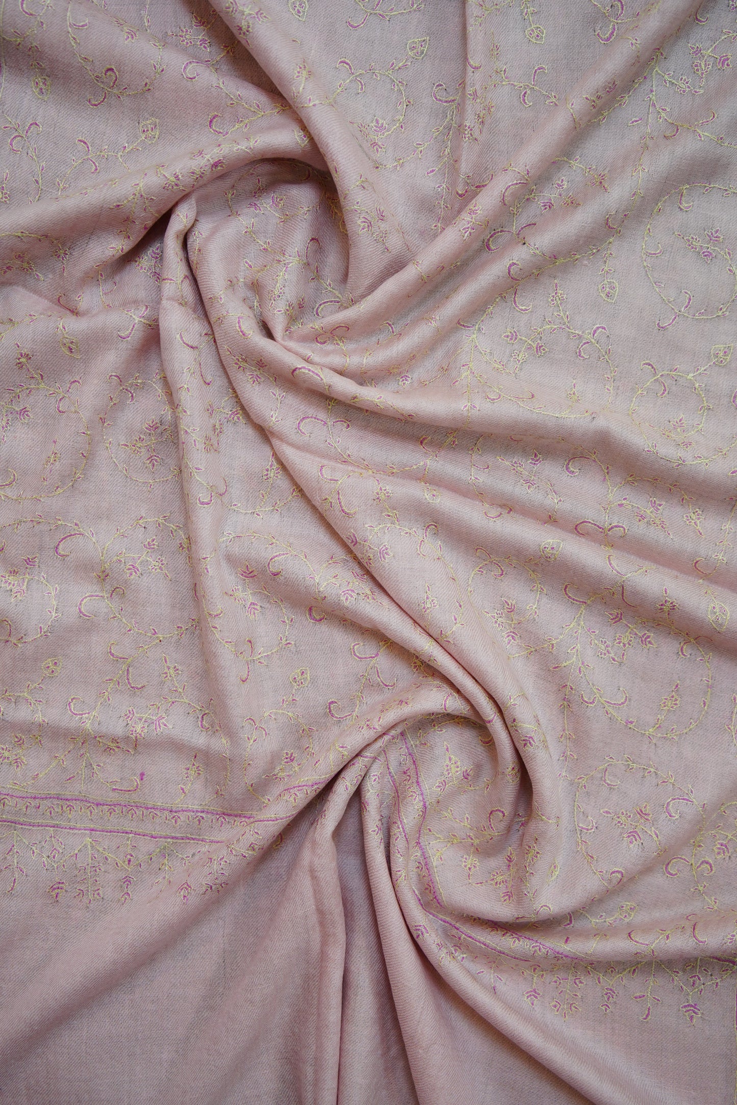 baby pink GI jaali embroidery pashmina stole 0221