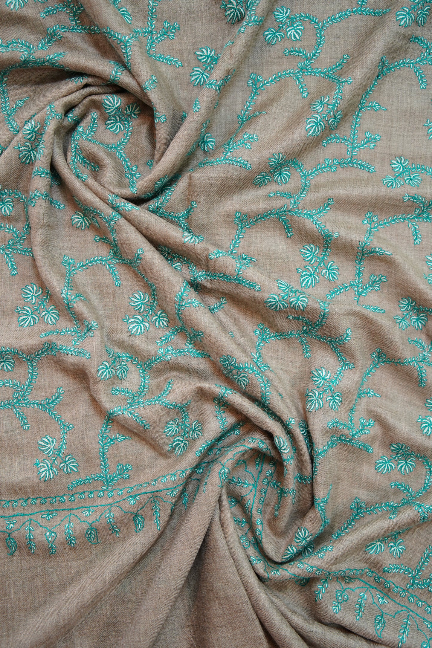natural GI jaali embroidery pashmina stole 0223
