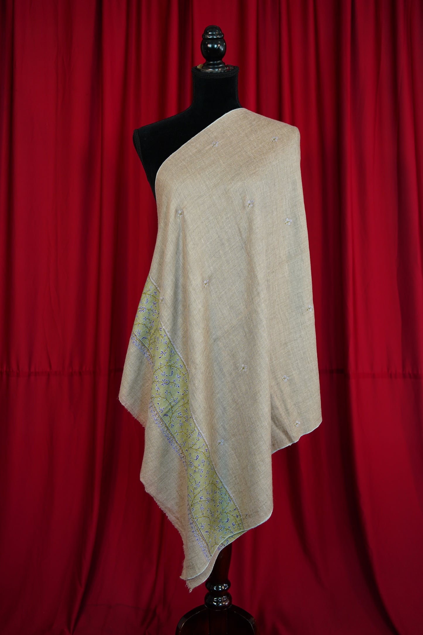 natural GI embroidery pashmina stole 0225