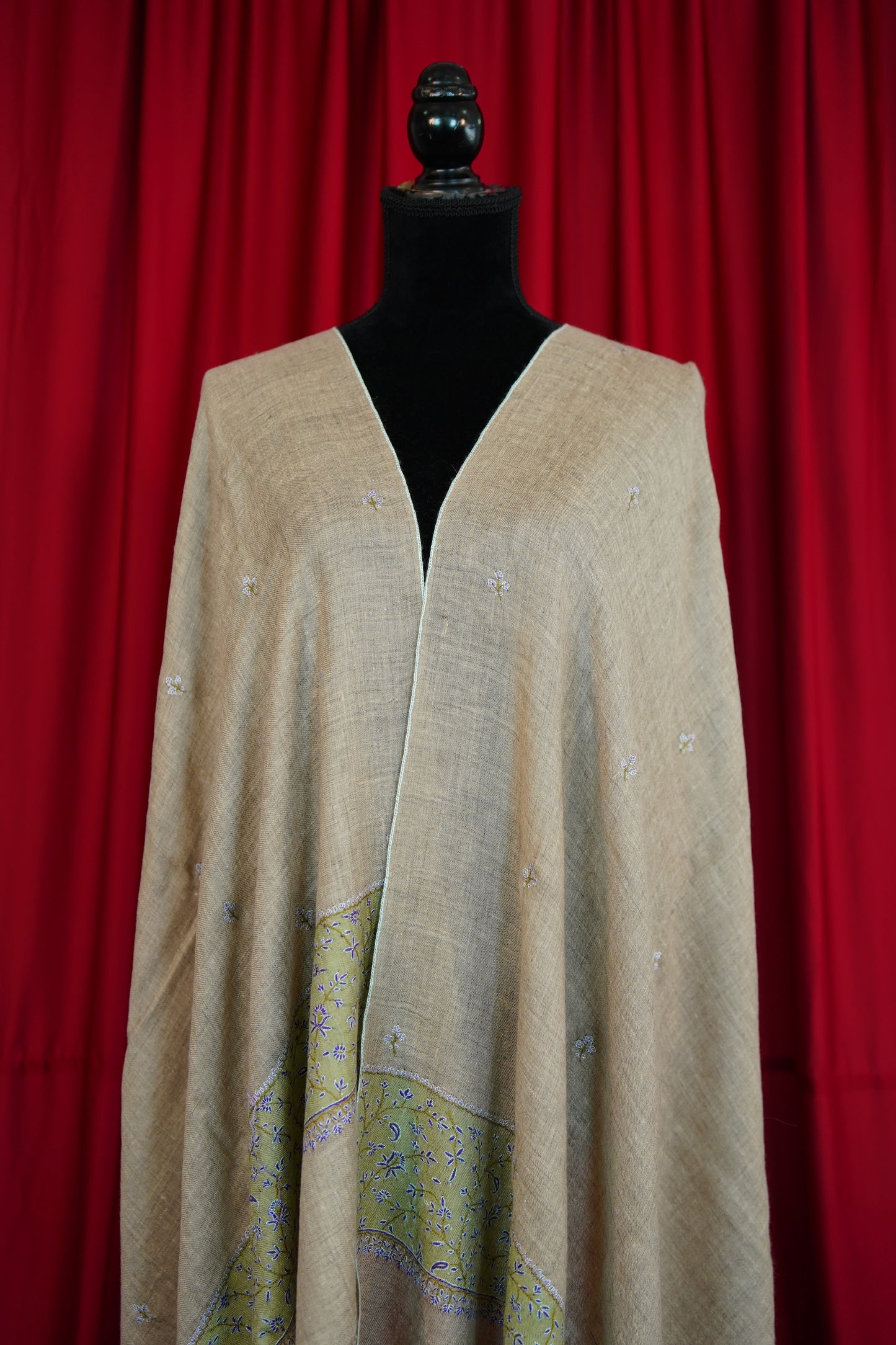 natural GI embroidery pashmina stole 0225