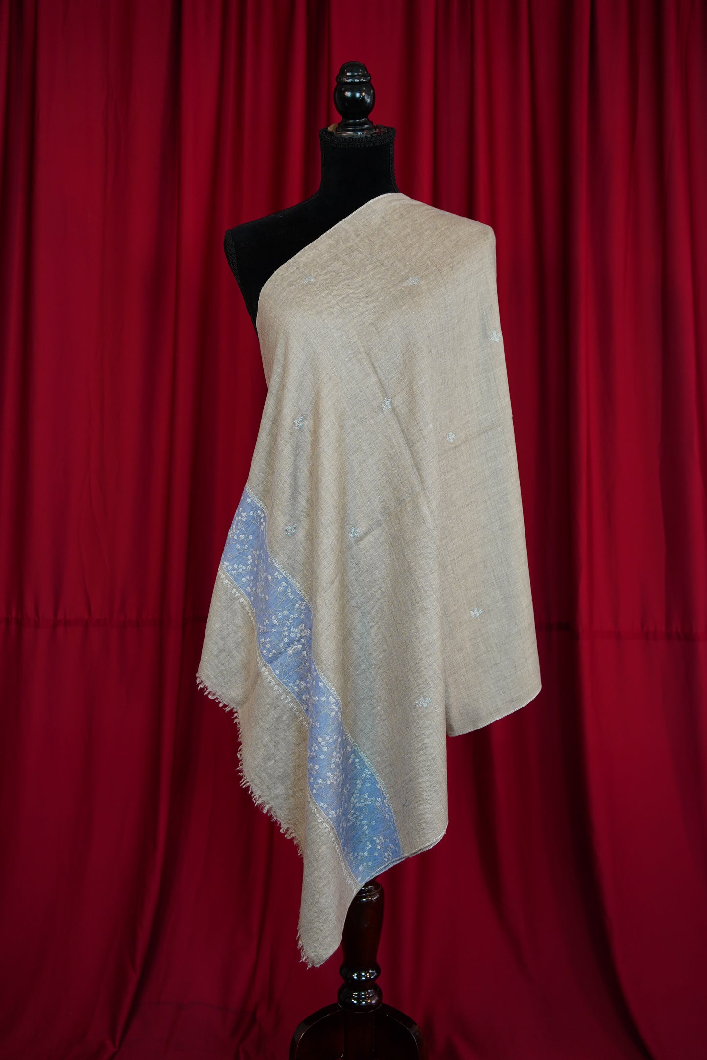 natural GI embroidery pashmina stole 0226